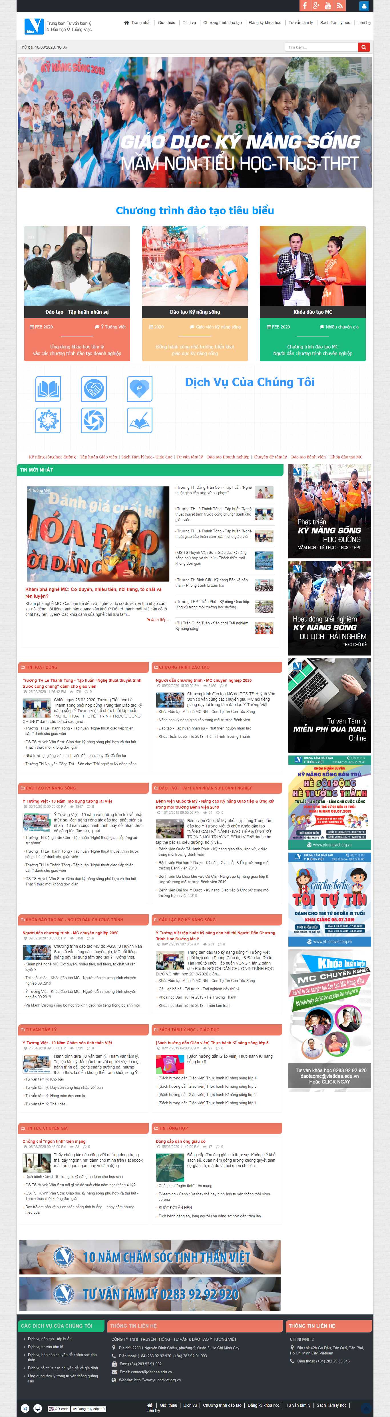 Thiết kế Website trung tâm đào tạo - ytuongviet.org.vn - VietWebGroup.Vn