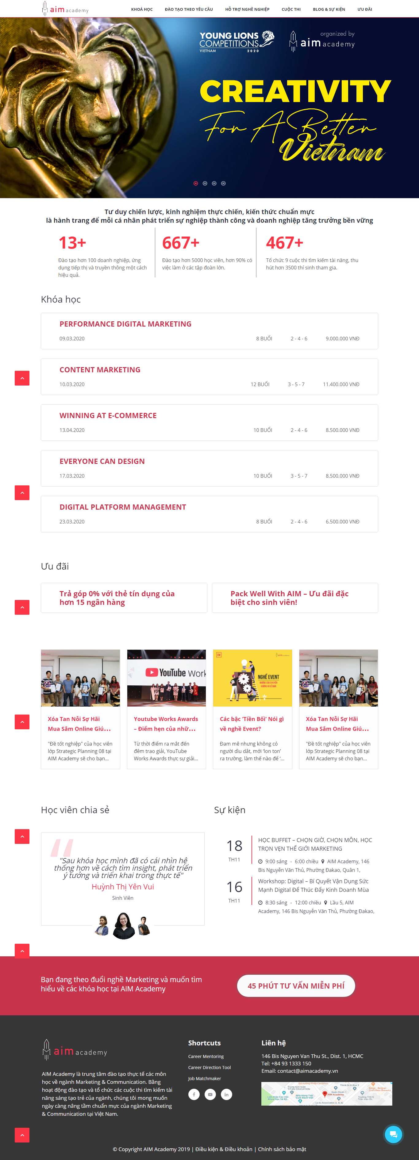 Thiết kế Website trung tâm đào tạo - aimacademy.vn - VietWebGroup.Vn
