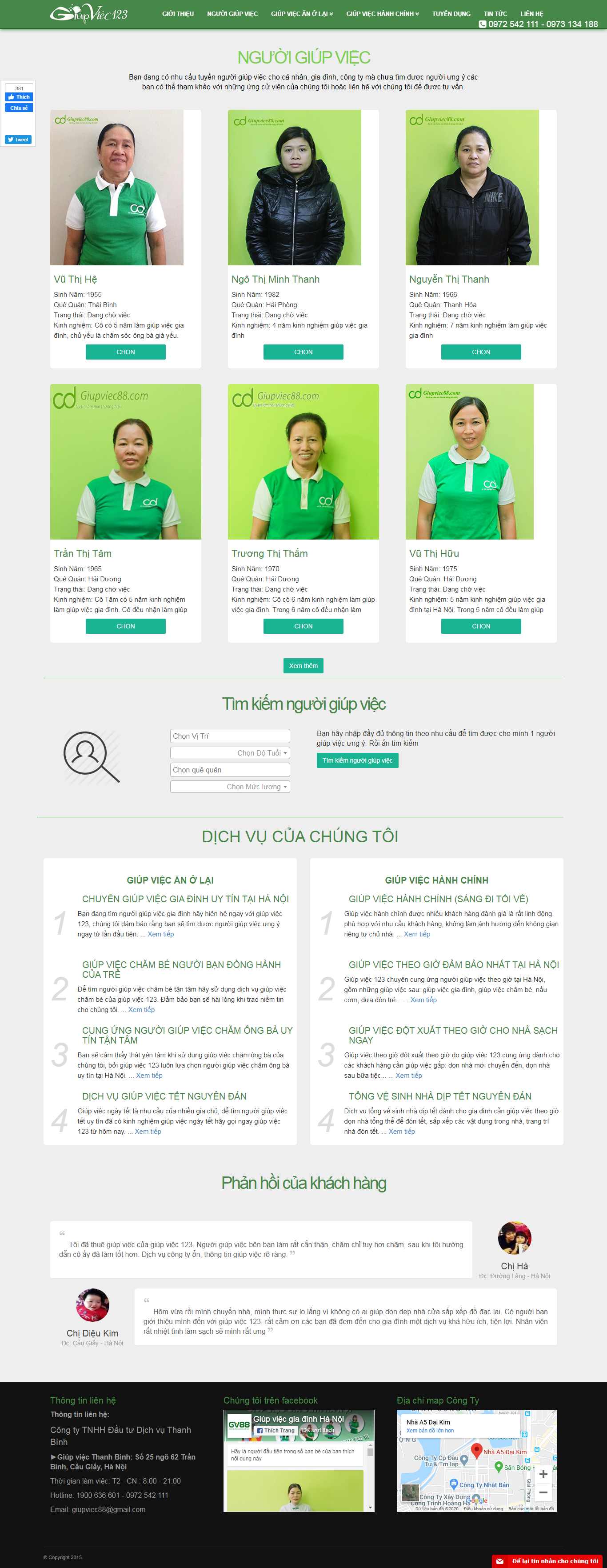 Thiết kế Website dịch vụ giúp việc - giupviec123.net - VietWebGroup.Vn