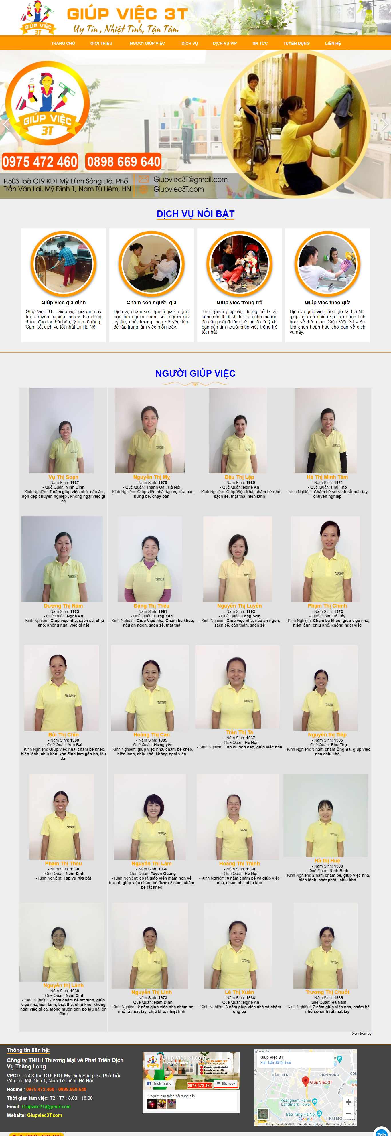 Thiết kế Website dịch vụ giúp việc - giupviec3t.com - VietWebGroup.Vn