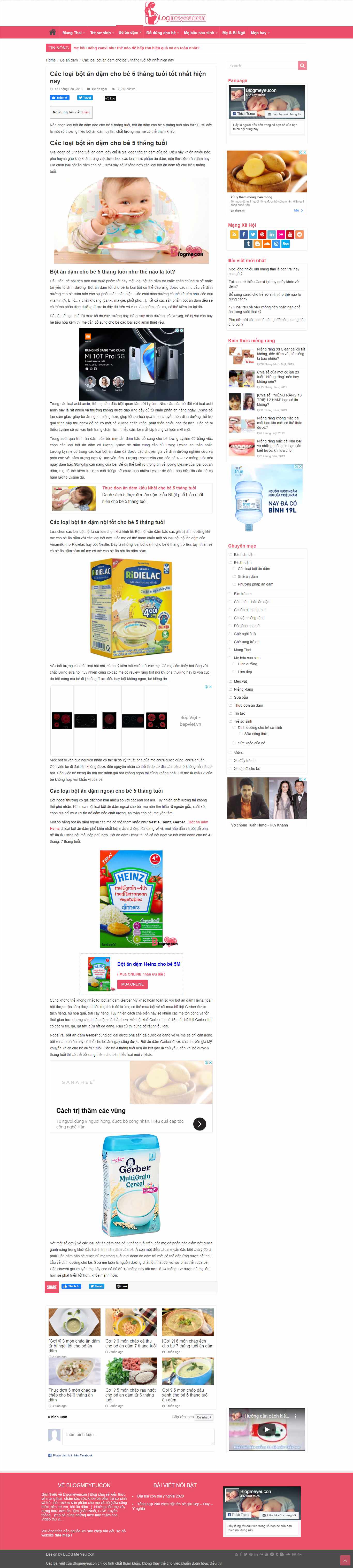 Thiết kế Website web bột ăn dặm - blogmeyeuconcom