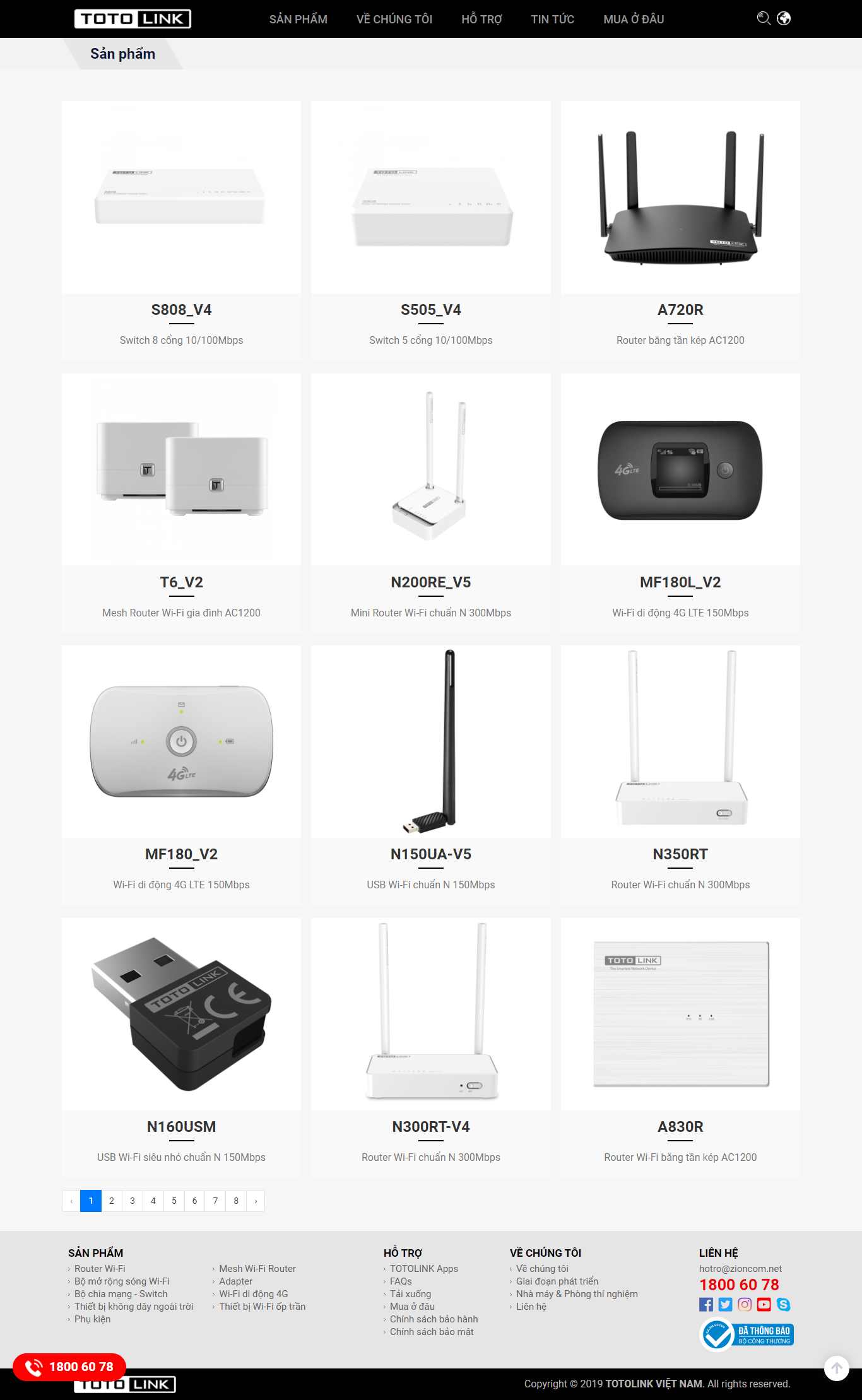 Thiết kế Website web Thiết bị Mạng - wwwtotolinkvn