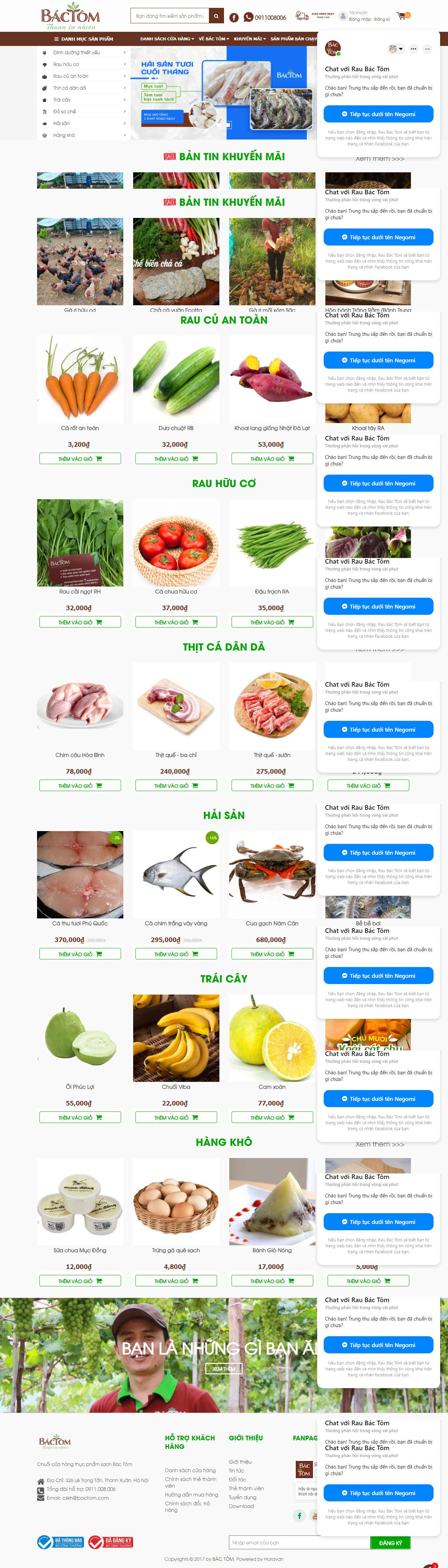 Thiết kế Website web thực phẩm dinh dưỡng - bactomcom