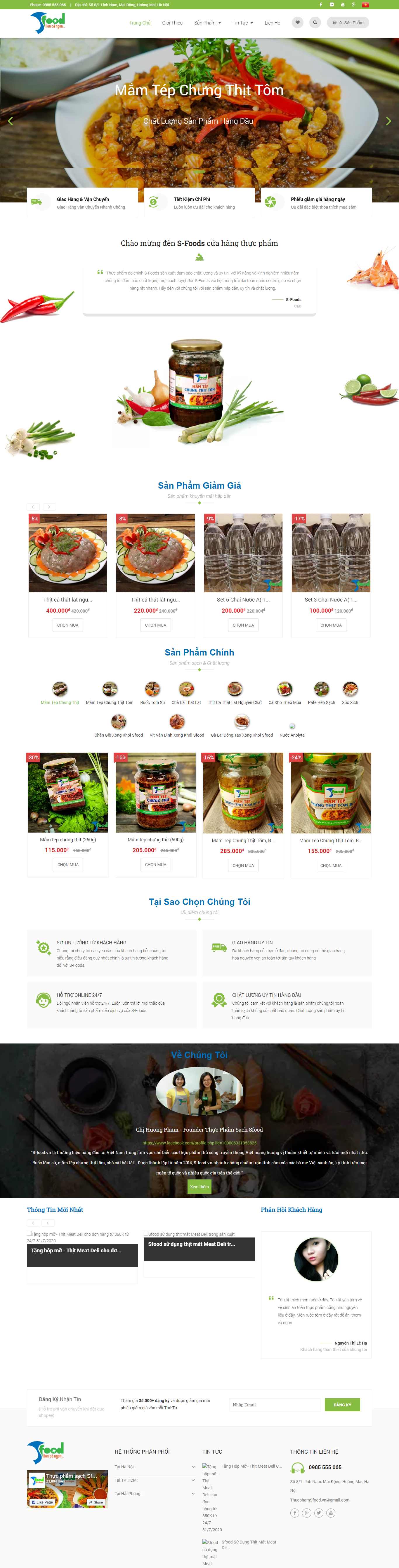 Thiết kế Website web thực phẩm dinh dưỡng - s-foodvn