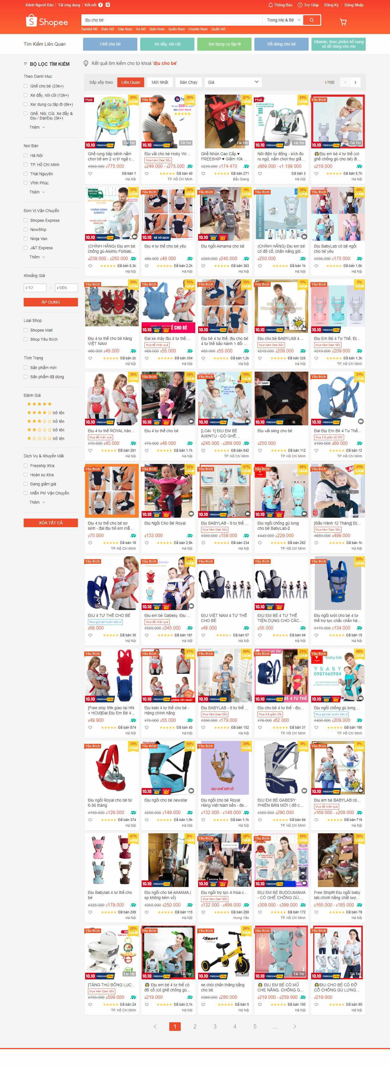 Thiết kế Website web bán địu em bé - wwwsendovn