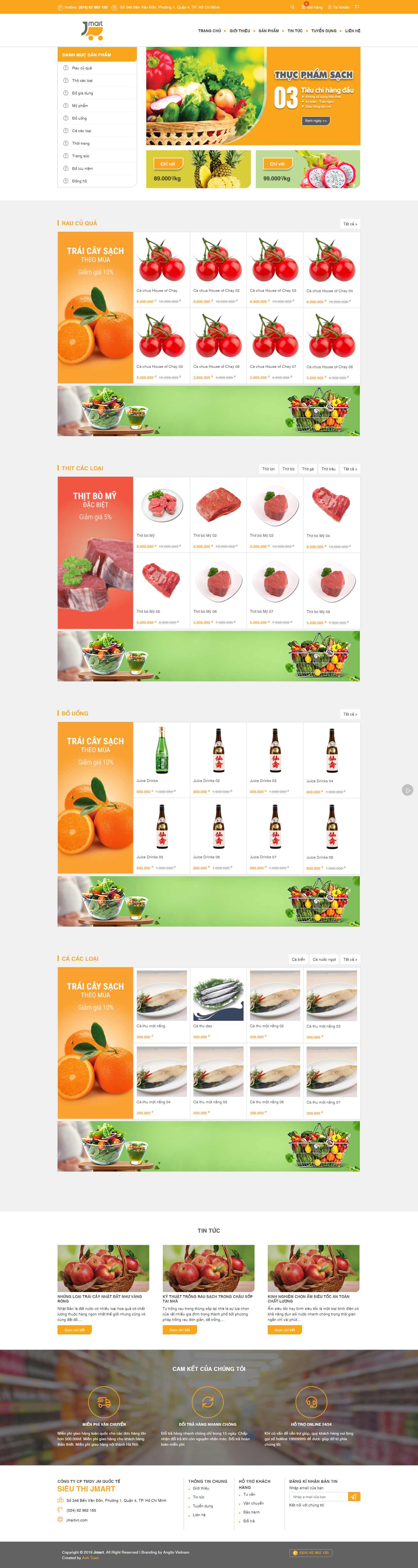 Thiết kế Website web thực phẩm dinh dưỡng - jmartvncom