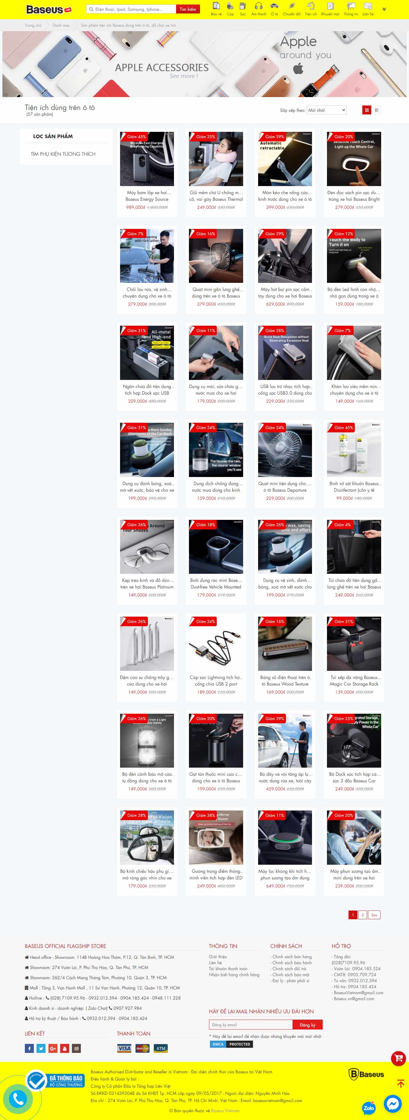 Thiết kế Website web bán đồ chơi ô tô - baseusvn