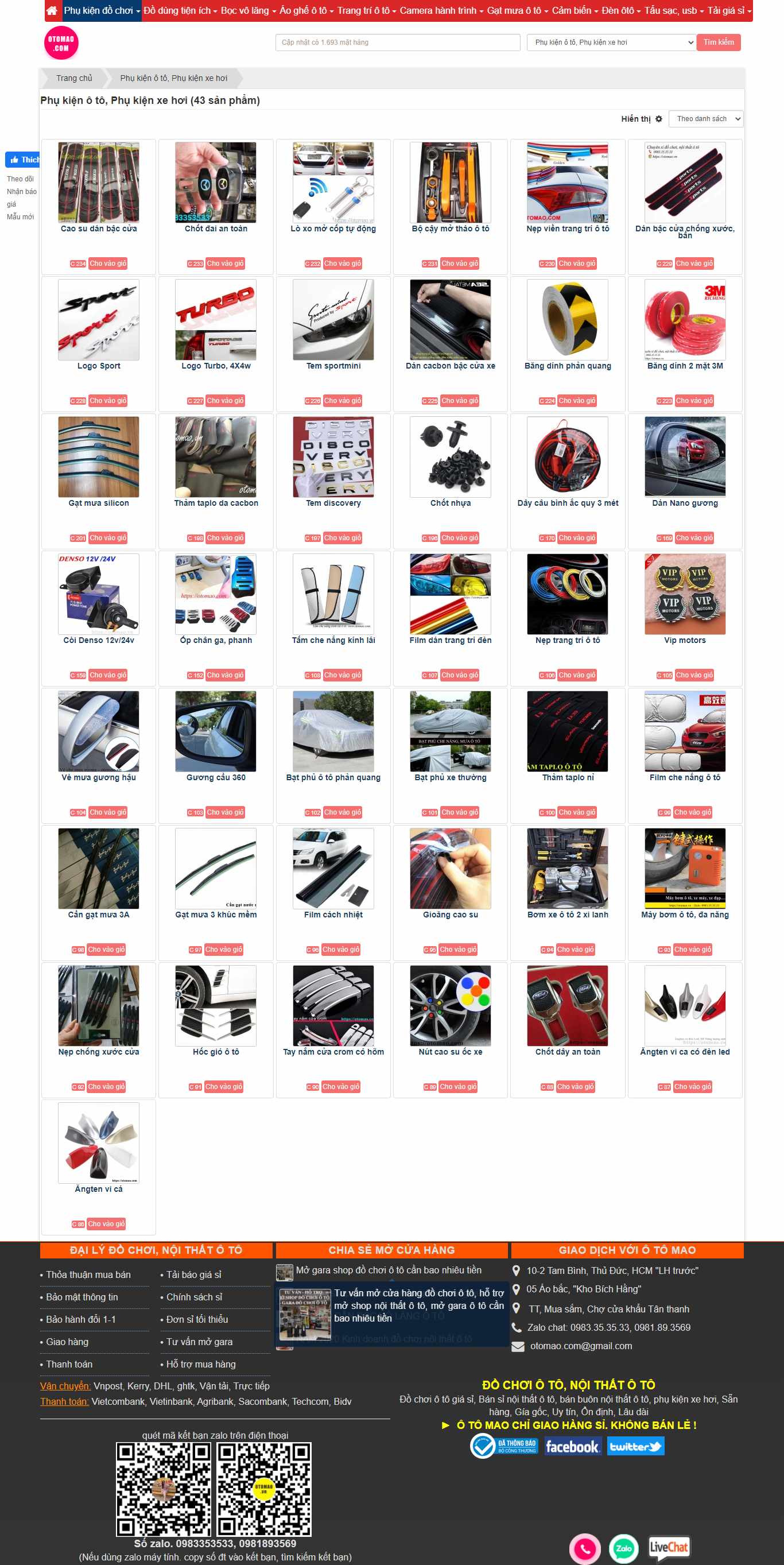 Thiết kế Website web bán đồ chơi ô tô - otomaocom