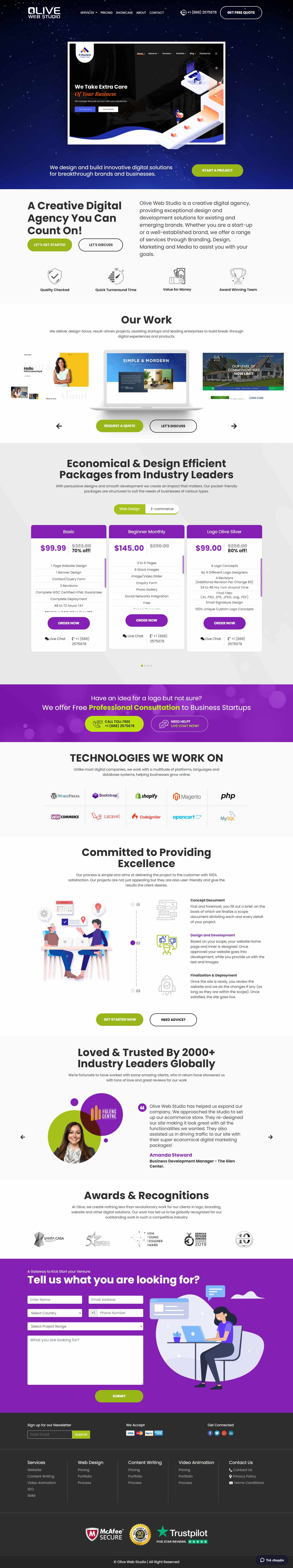 Thiết kế Website web studio - wwwolivewebstudiocom