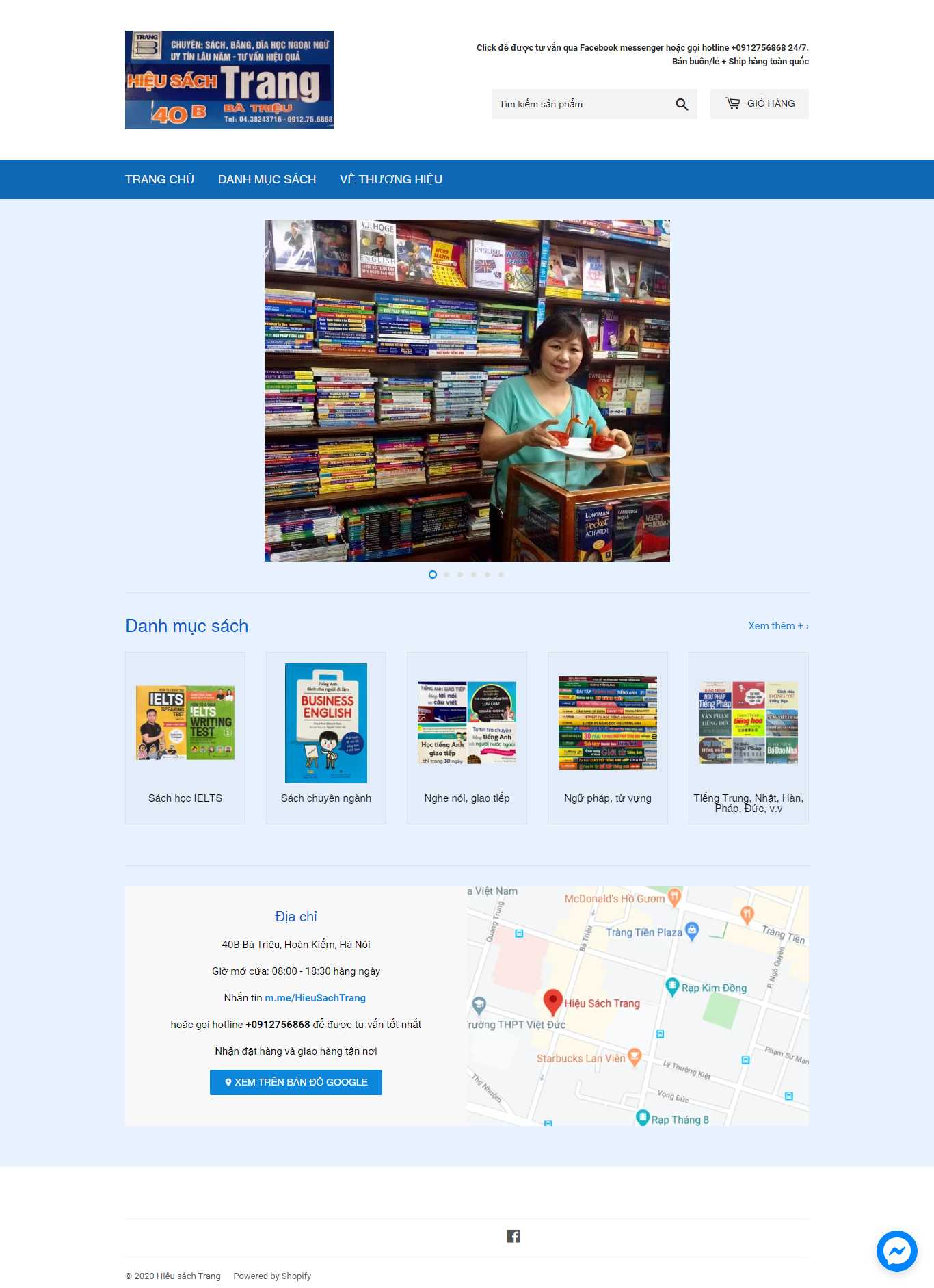 Thiết kế Website web hiệu sách - hieusachtrangvn