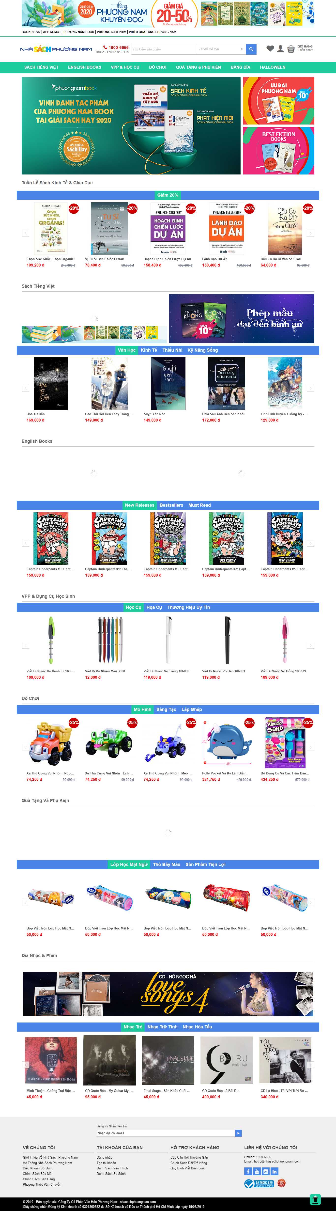Thiết kế Website web hiệu sách - nhasachphuongnamcom