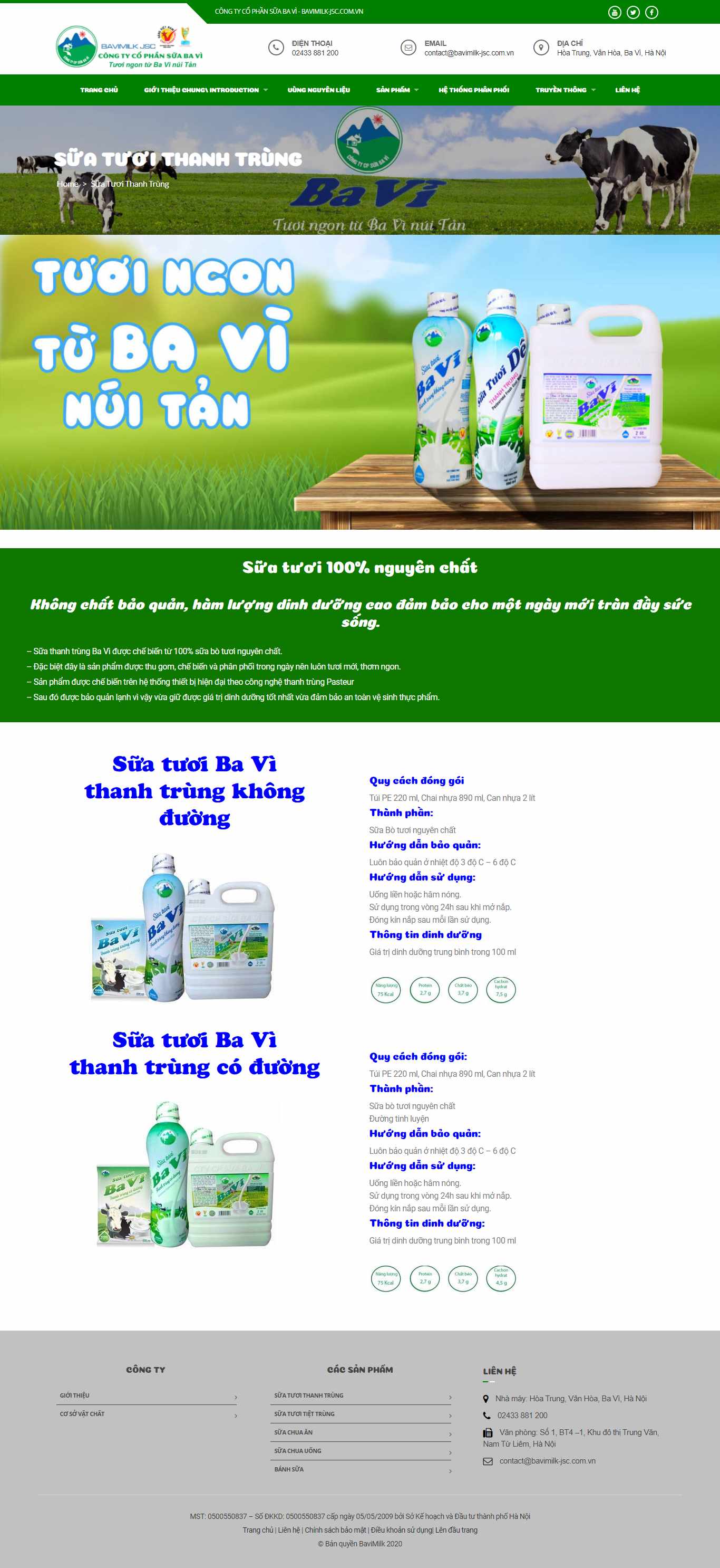 Thiết kế Website web huyện ba vì - bavimilk-jsccomvn