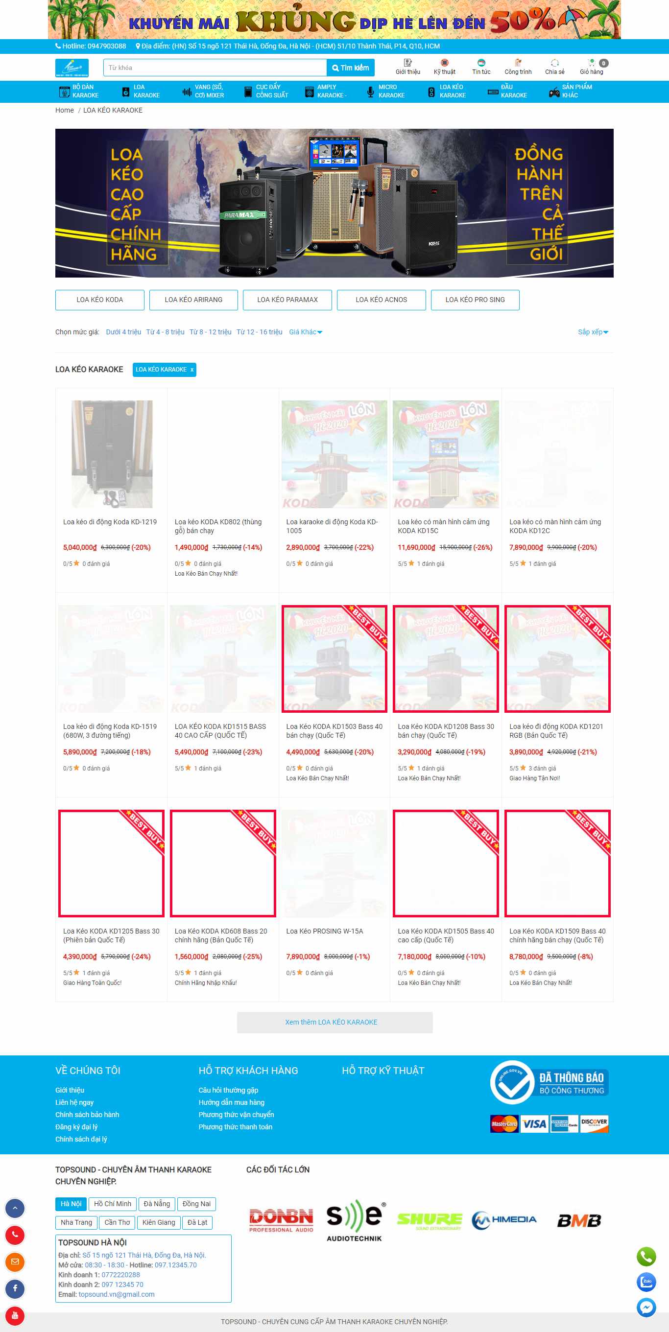 Thiết kế Website web bán loa kéo - topsoundvn