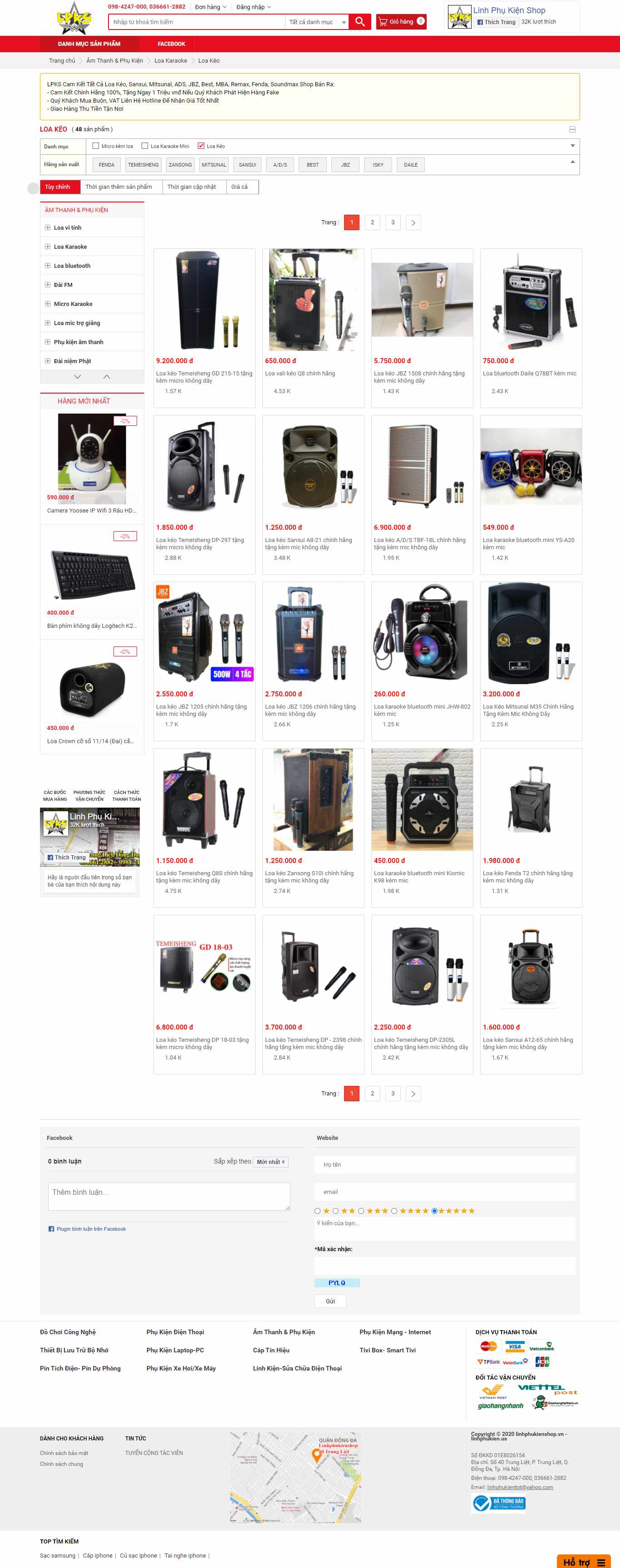 Thiết kế Website web bán loa kéo - linhphukienus