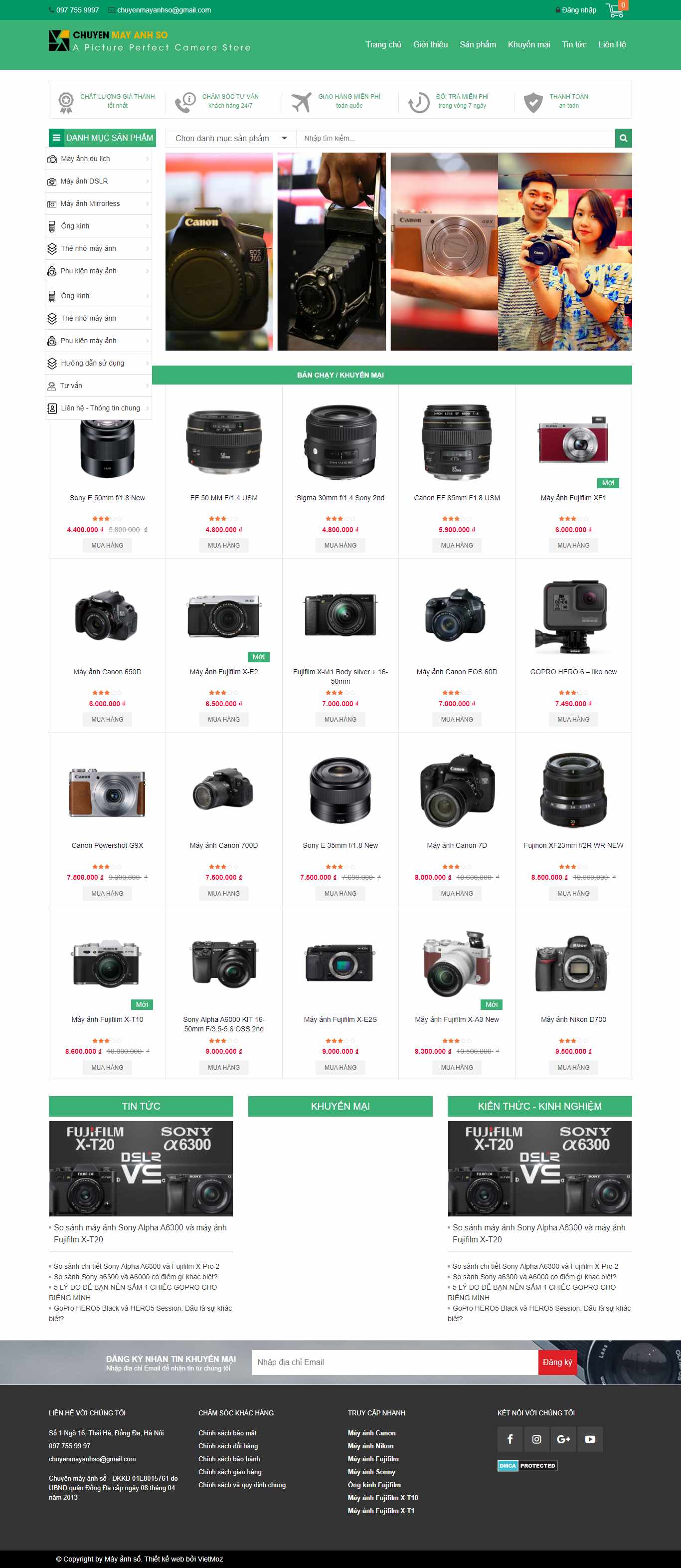Thiết kế Website web máy ảnh số - chuyenmayanhsocom