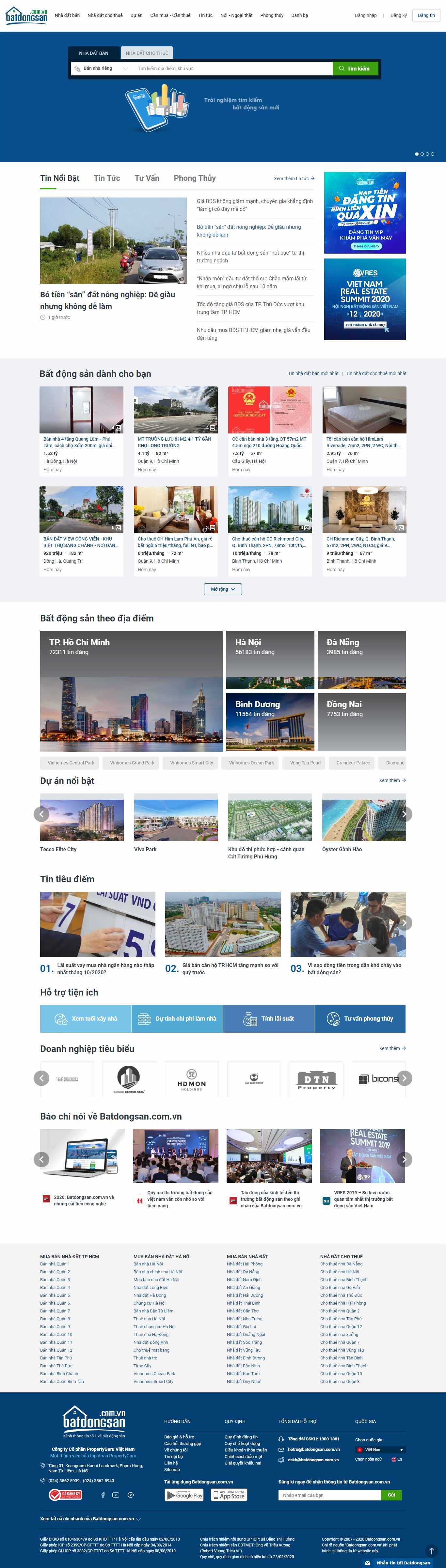 Thiết kế Website web mua bán đất nền - batdongsancomvn