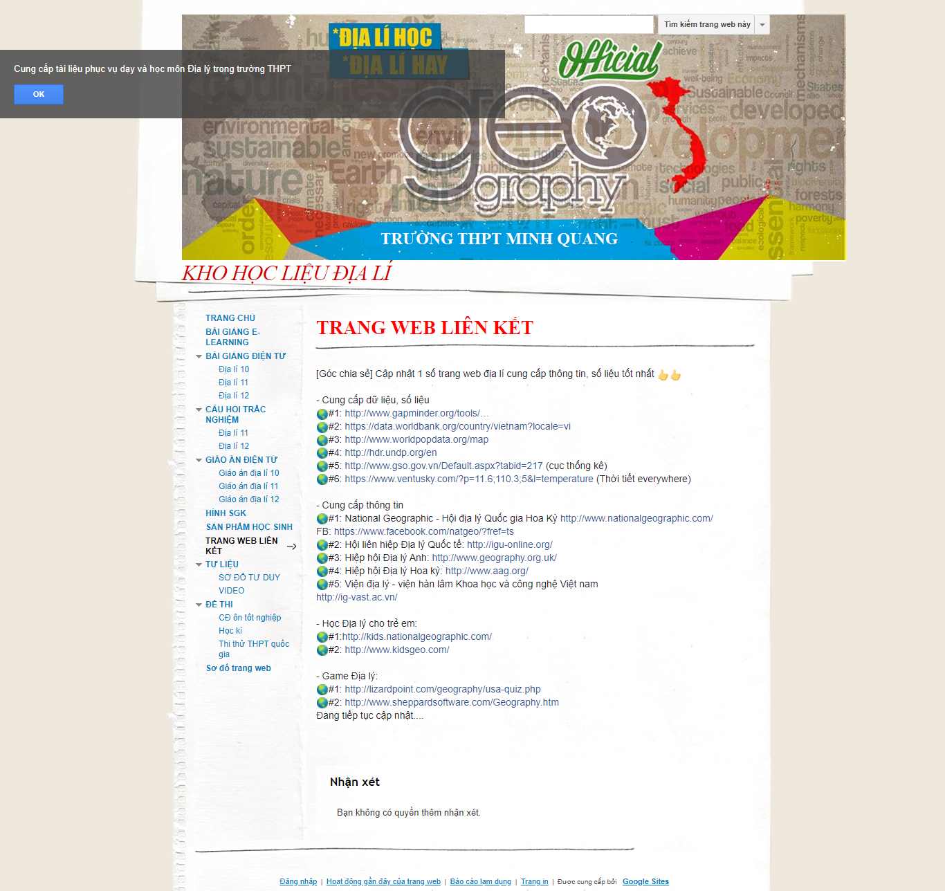 Thiết kế Website web địa lý - sitesgooglecom