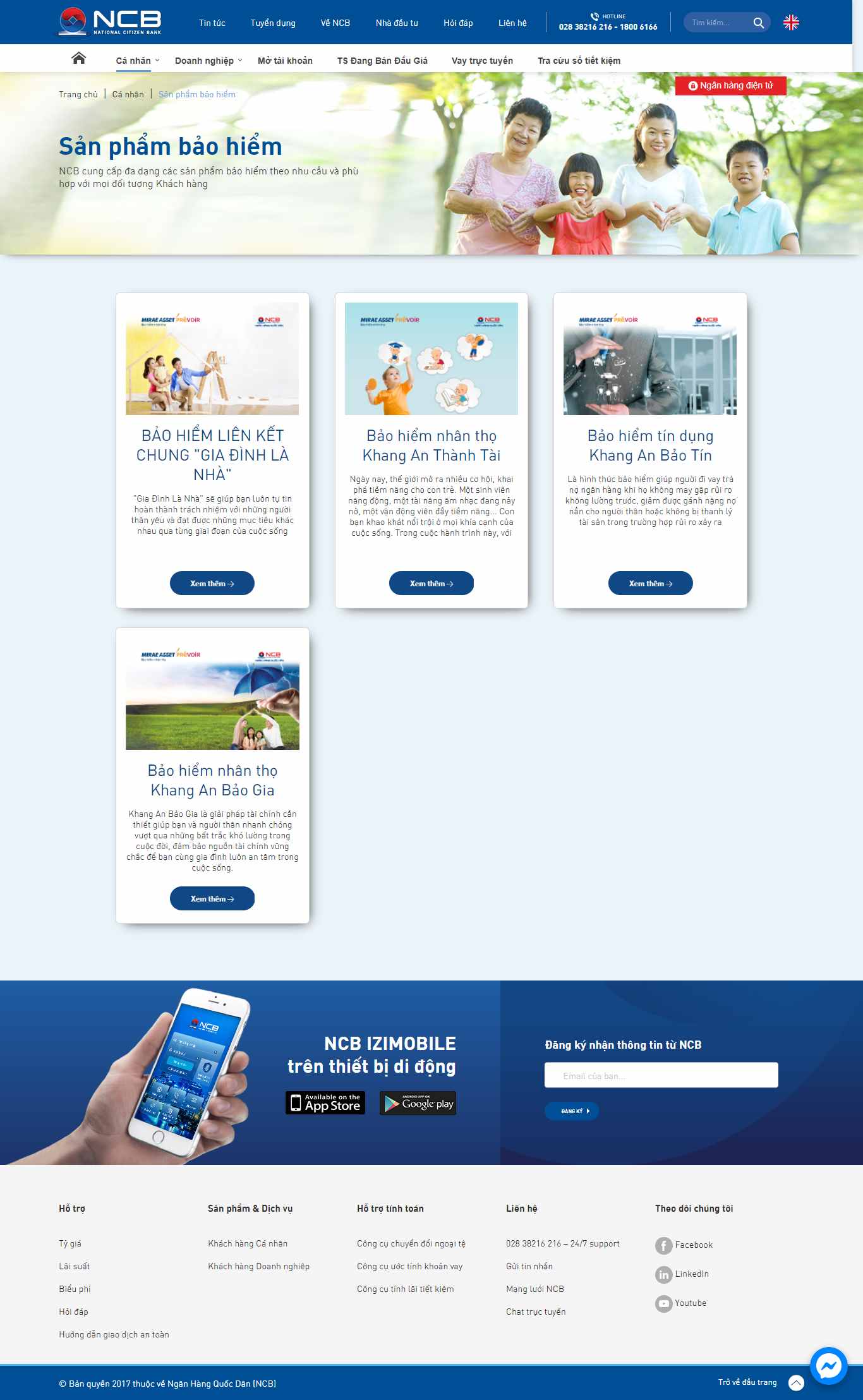 Thiết kế Website web bán bảo hiểm - wwwncb-bankvn