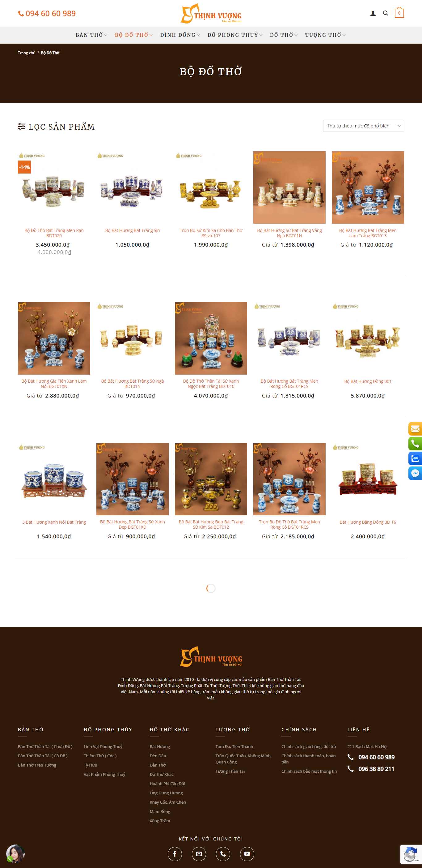 Thiết kế Website web đồ thờ cúng - dothothinhvuongvn