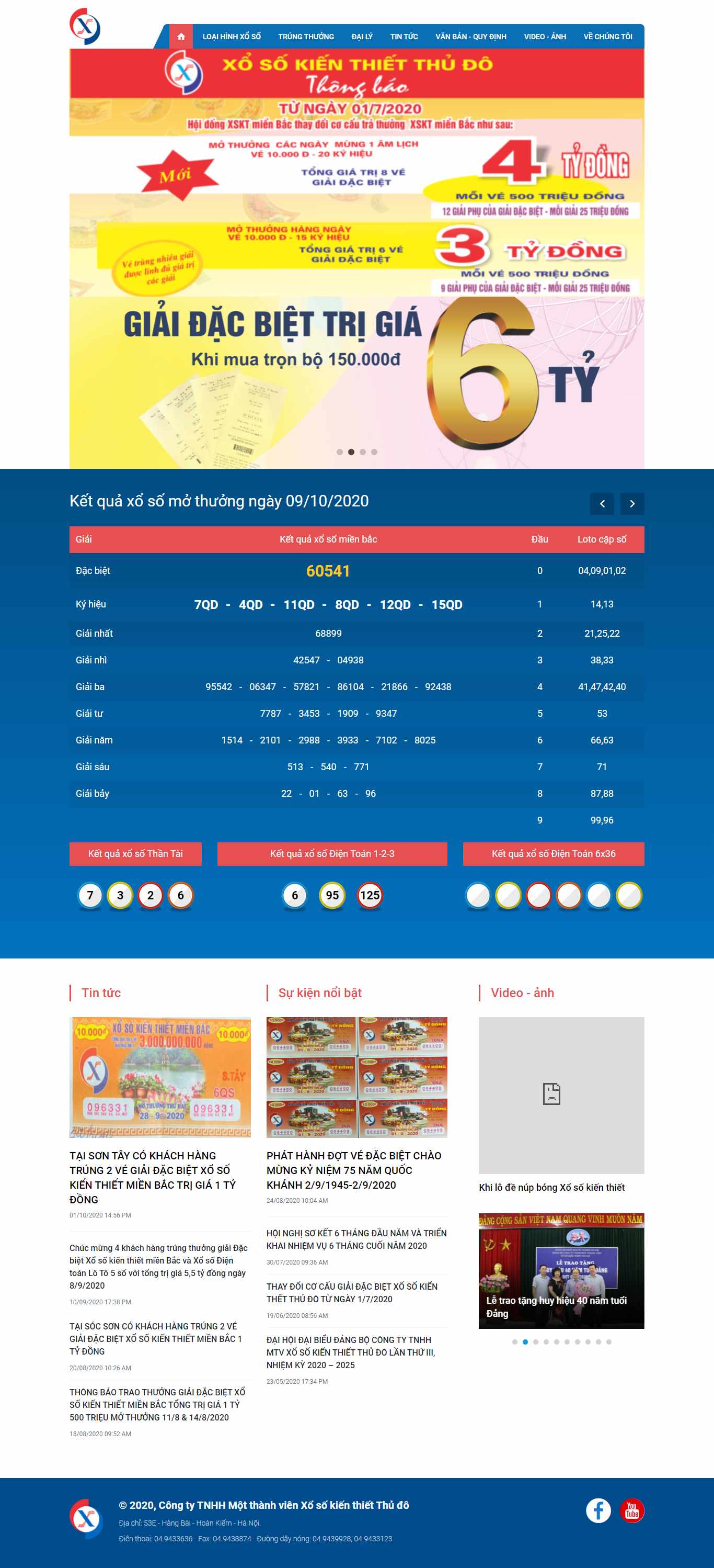 Thiết kế Website web lấy kết quả xổ số - xosothudocomvn