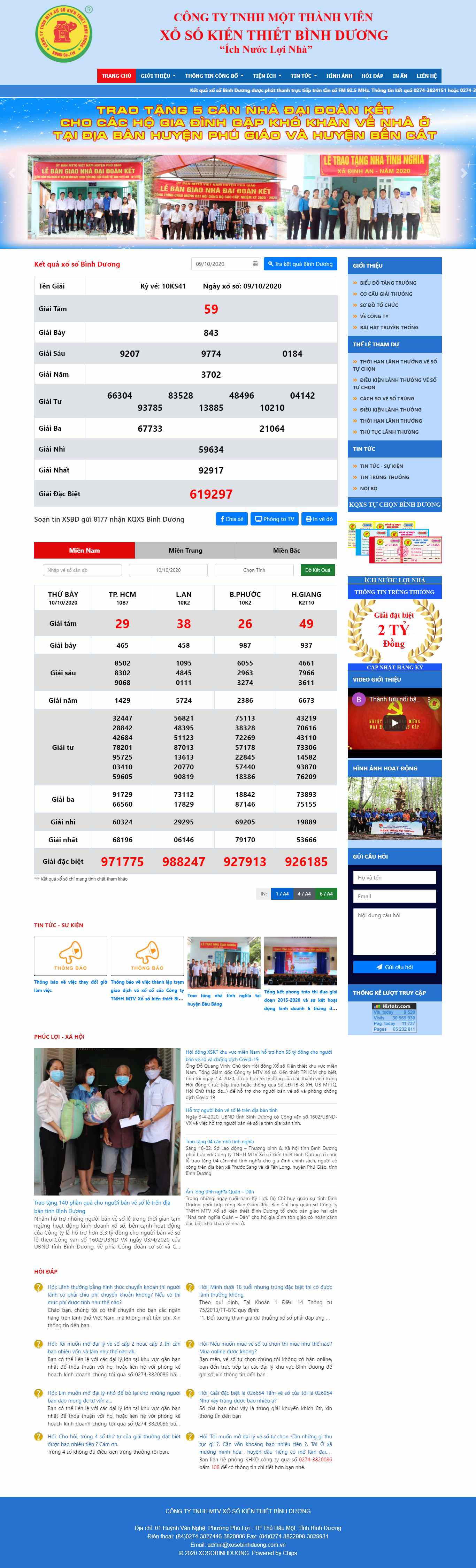 Thiết kế Website web lấy kết quả xổ số - wwwxosobinhduongcomvn