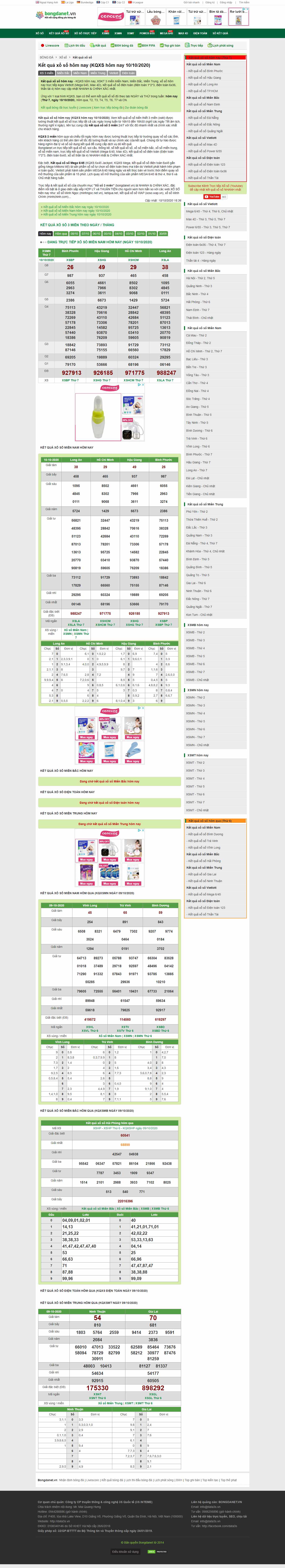 Thiết kế Website web lấy kết quả xổ số - bongdanetvn