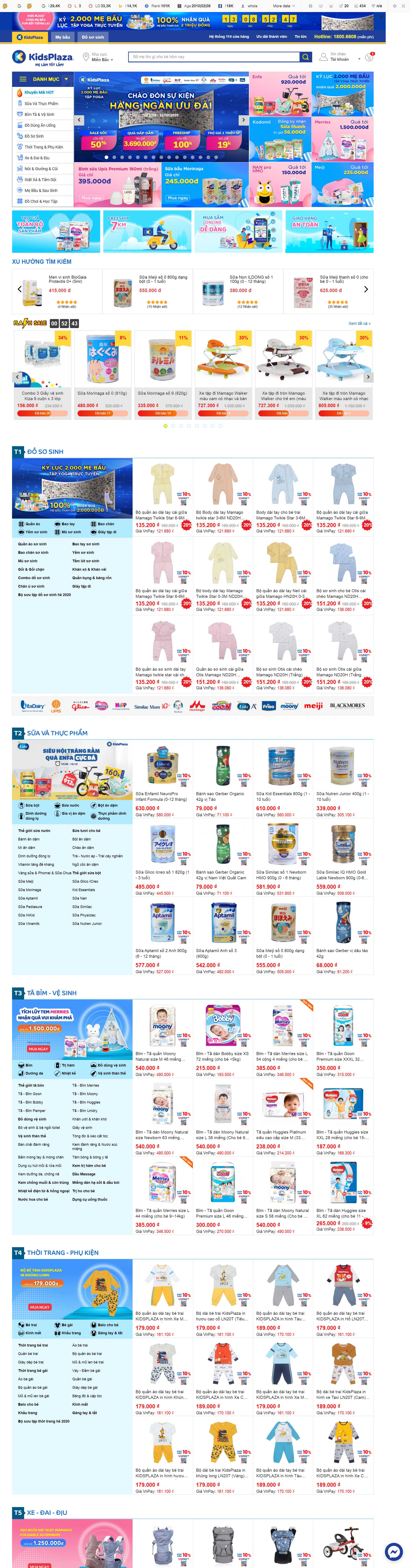 Thiết kế Website web bán đồ mẹ và bé - wwwkidsplazavn