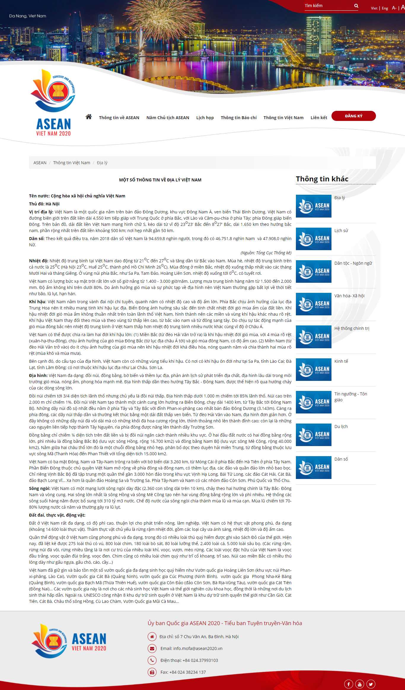 Thiết kế Website web địa lý - wwwasean2020vn