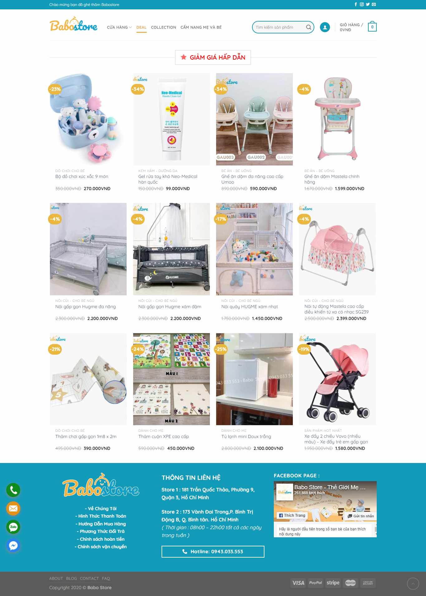 Thiết kế Website web bán đồ mẹ và bé - babostorevn