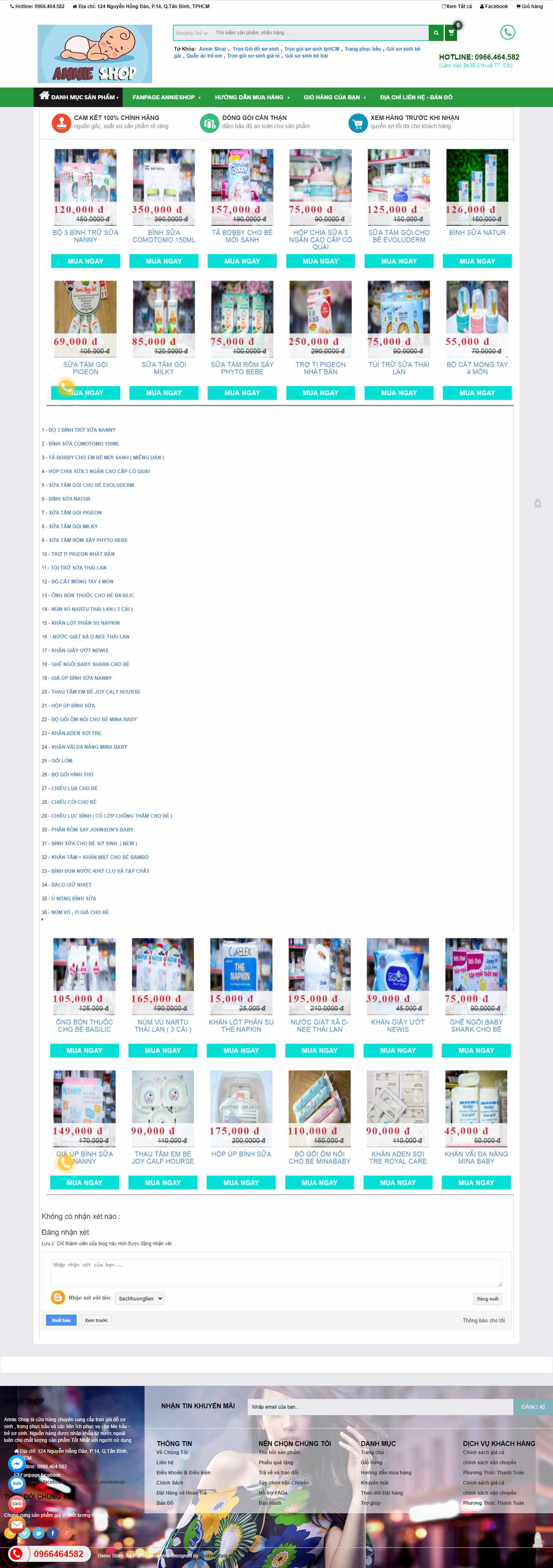 Thiết kế Website web bán đồ mẹ và bé - annieshop.net