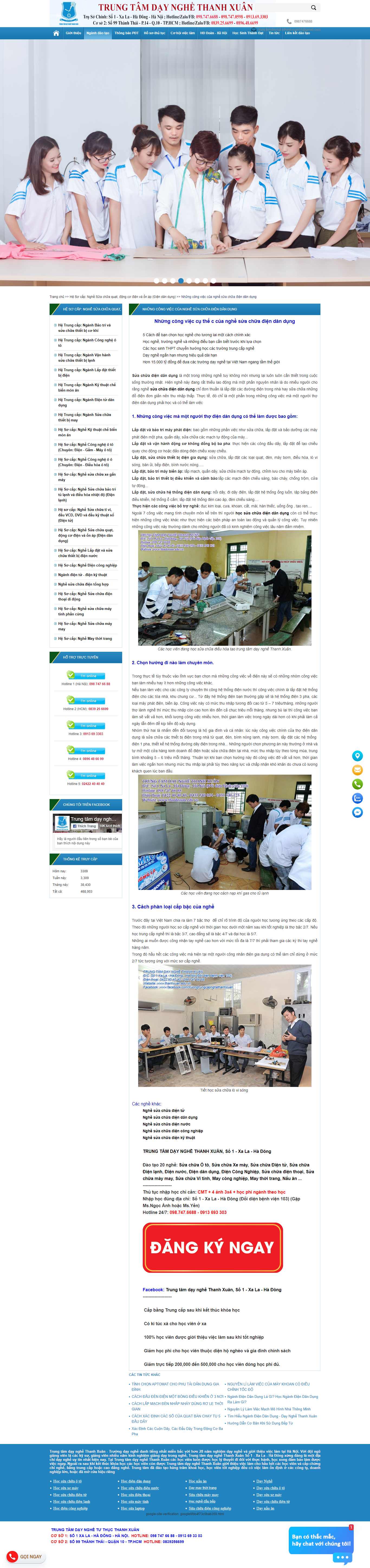 Thiết kế Website web điện dân dụng - trungtamdaynghethanhxuanvn