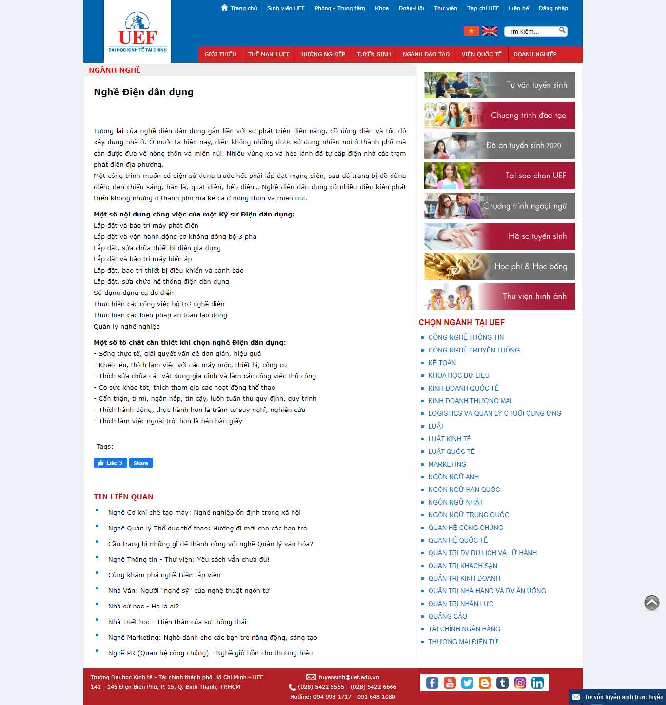 Thiết kế Website web điện dân dụng - wwwuefeduvn