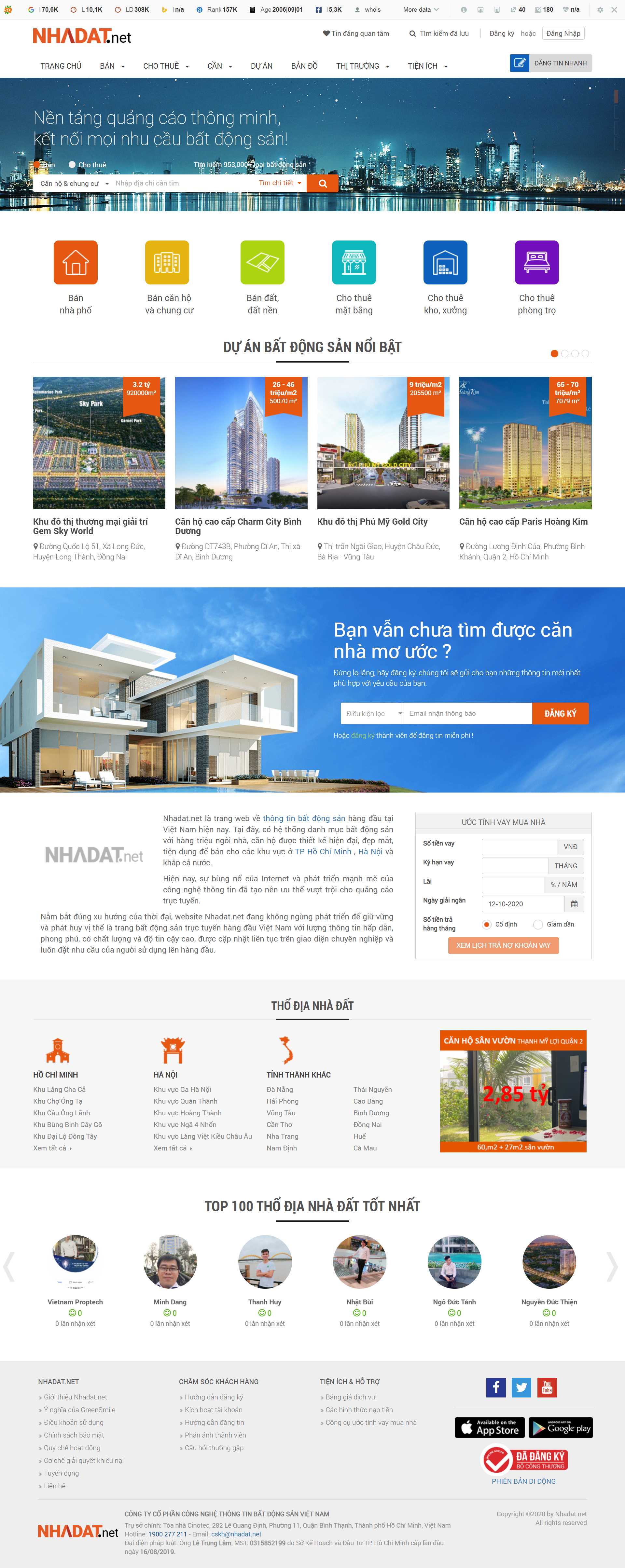 Thiết kế Website web mua bán nhà - wwwnhadatnet