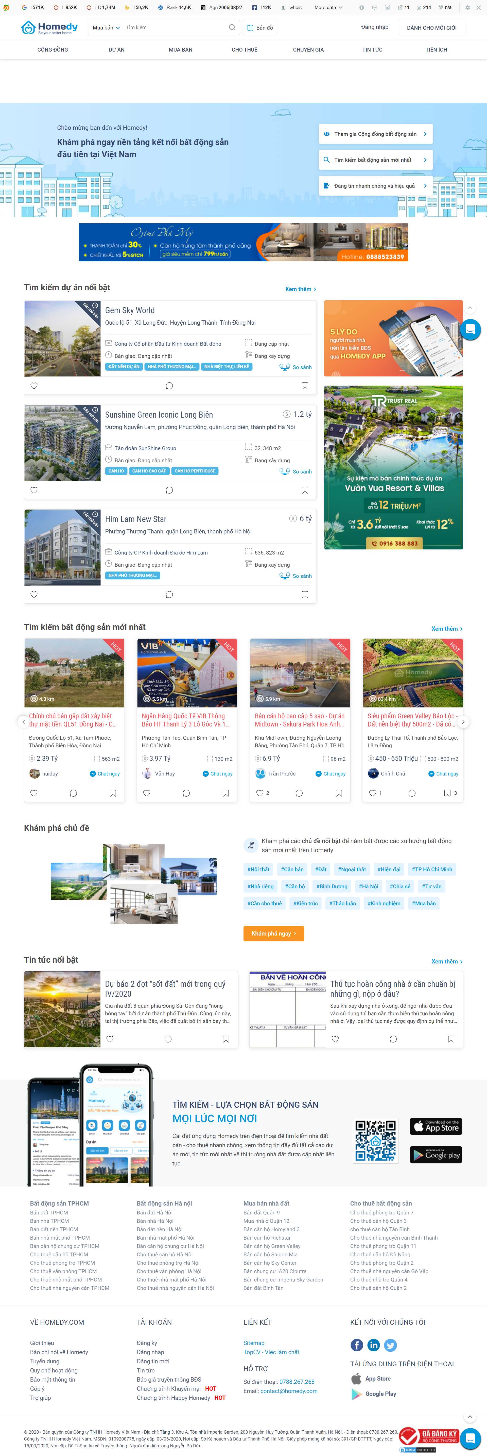 Thiết kế Website web mua bán nhà - homedycom