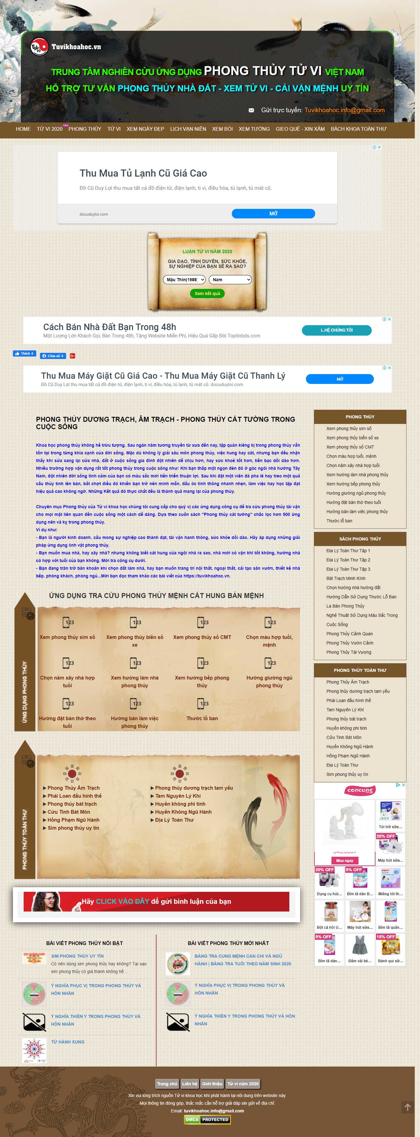 Thiết kế Website web tử vi số mệnh - tuvikhoahocvn