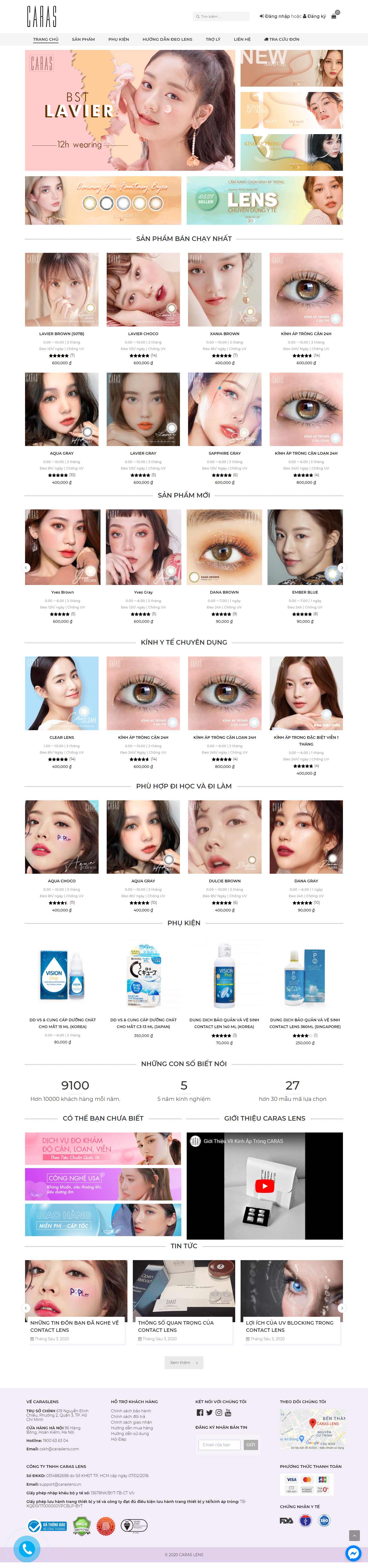 Thiết kế Website web lens - caraslenscom