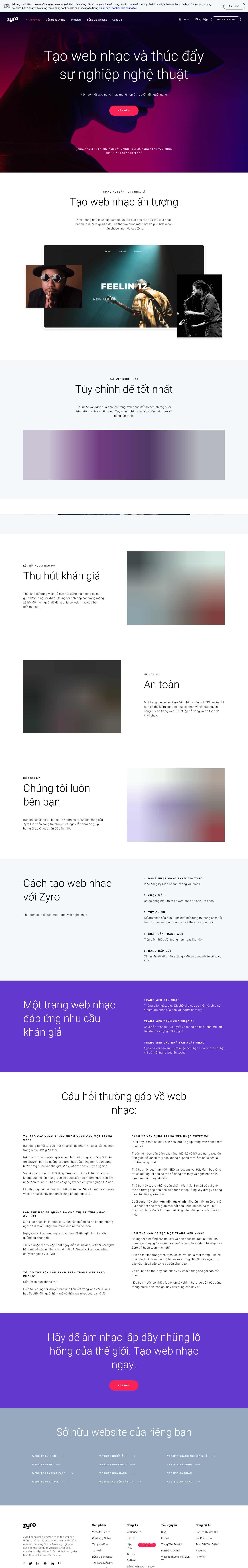 Thiết kế Website web âm nhạc - zyrocom