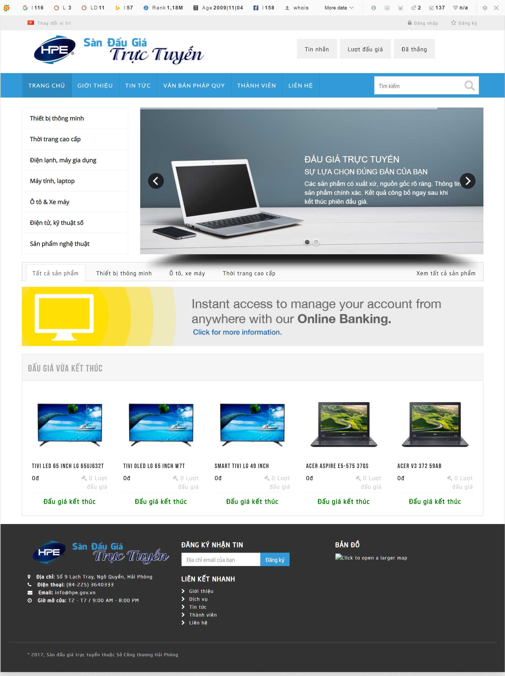 Thiết kế Website web đấu giá - daugianhanhvn