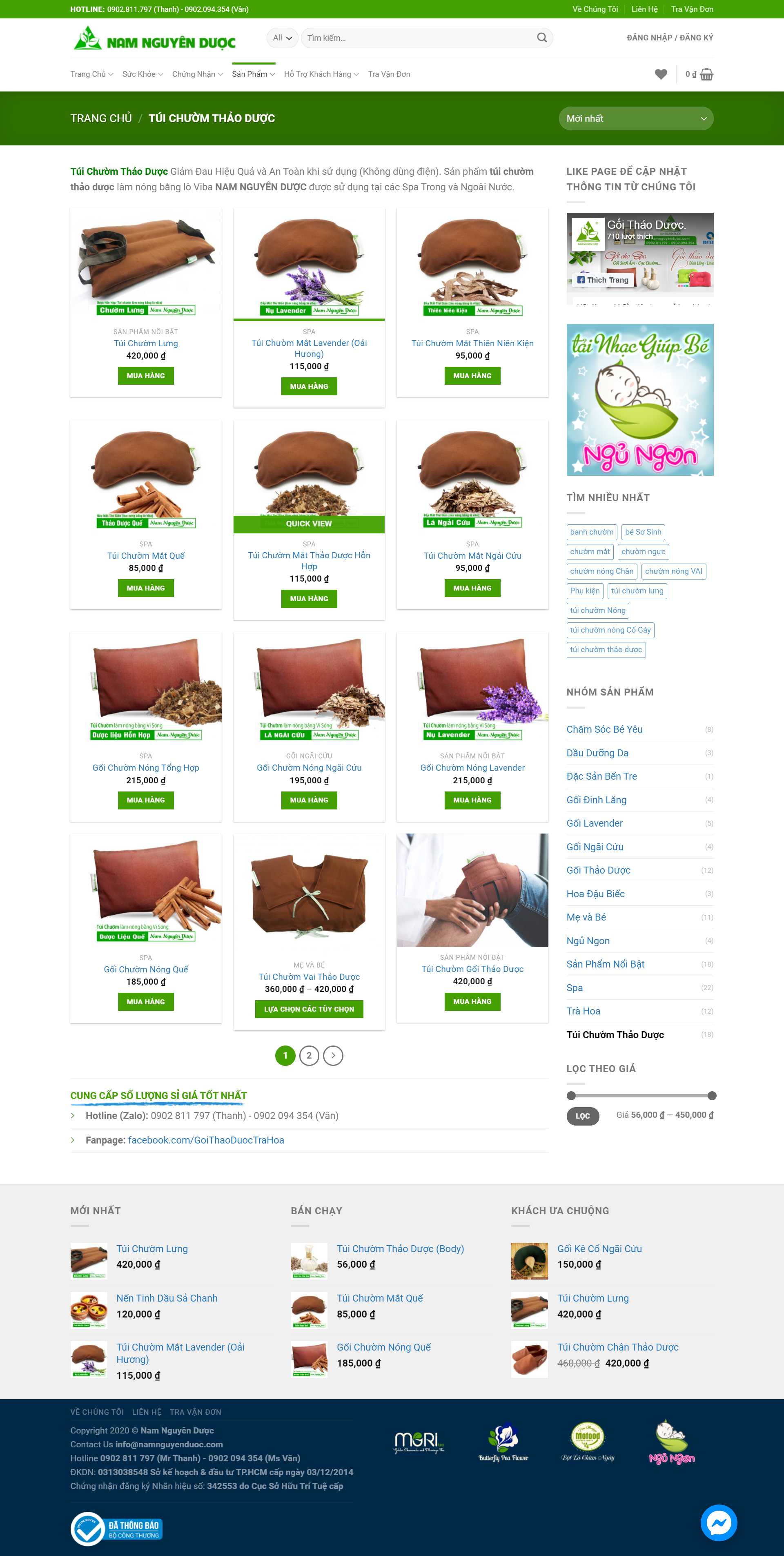 Thiết kế Website web túi chườm - namnguyenduoccom