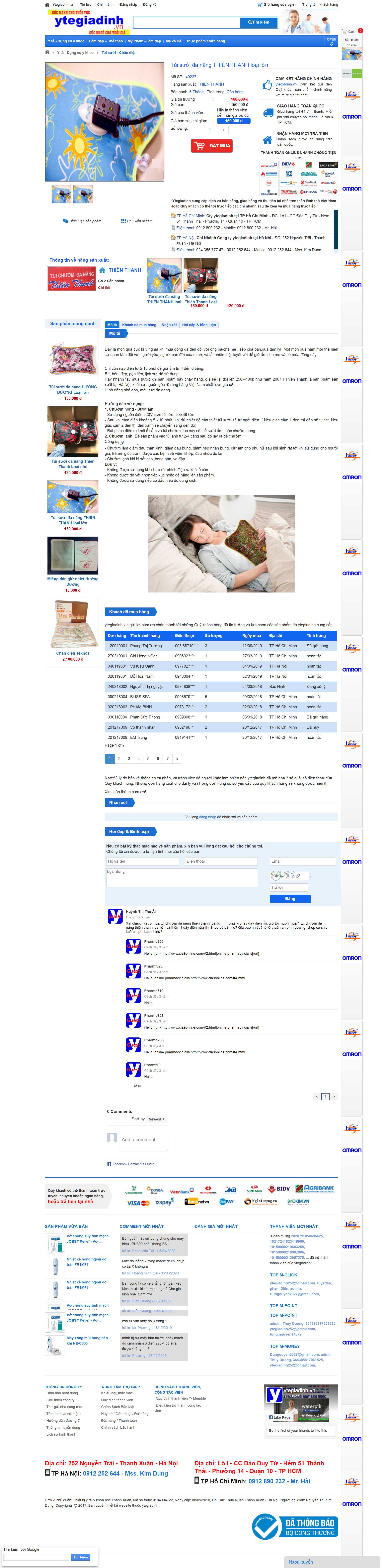 Thiết kế Website web túi chườm - wwwytegiadinhvn