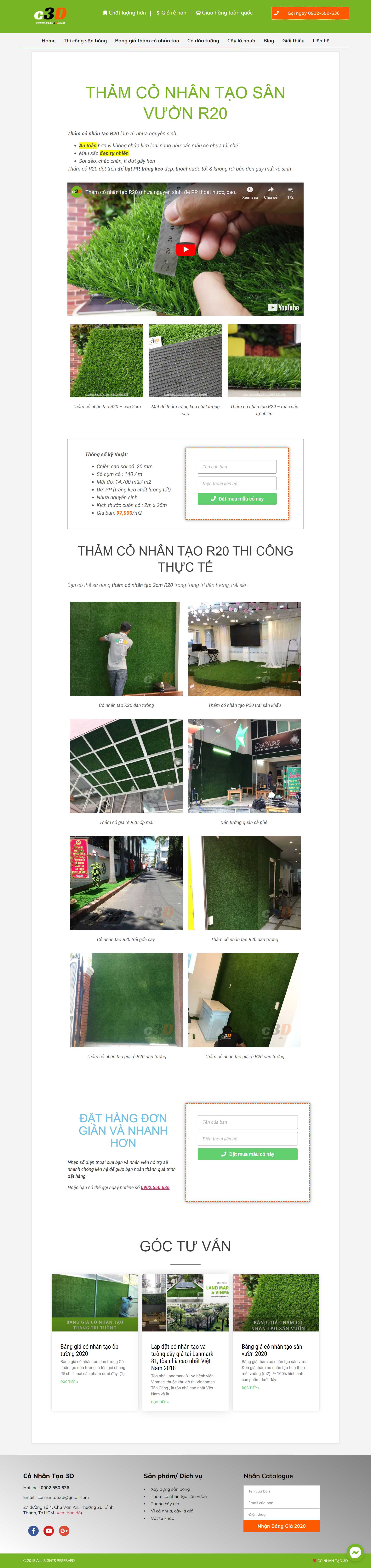 Thiết kế Website web thảm cỏ nhân tạo - conhantao3dcom