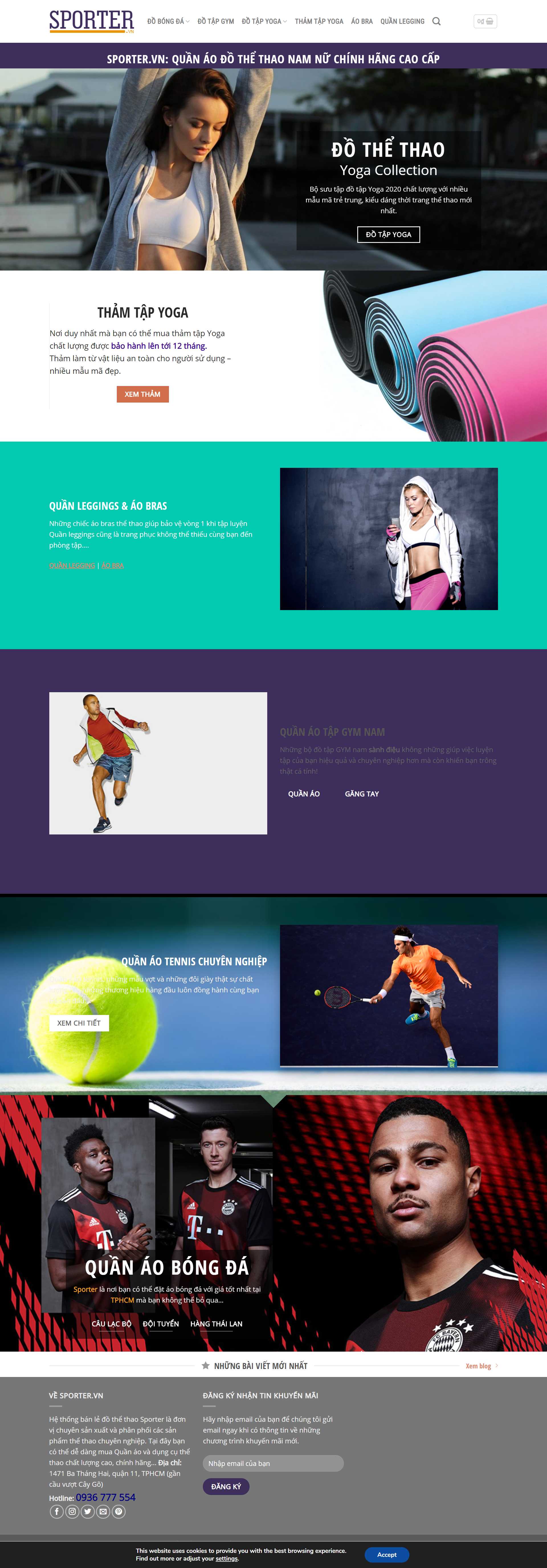 Thiết kế Website web bán đồ thể thao - wwwsportervn
