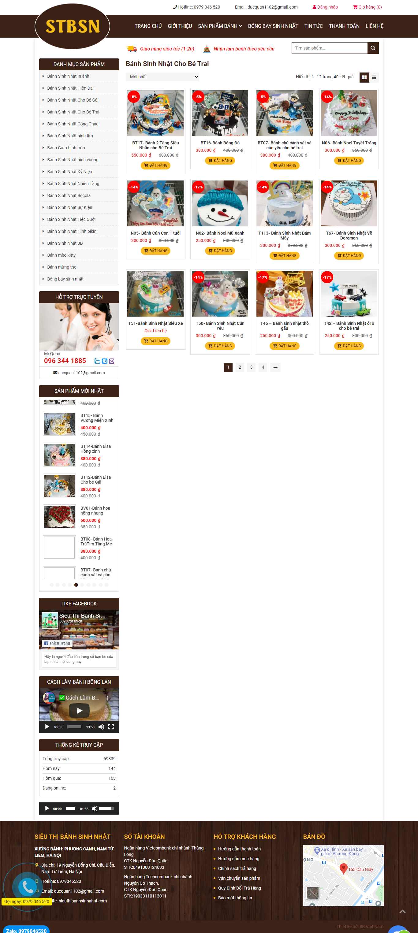 Thiết kế Website web bánh sinh nhật - sieuthibanhsinhnhatvn