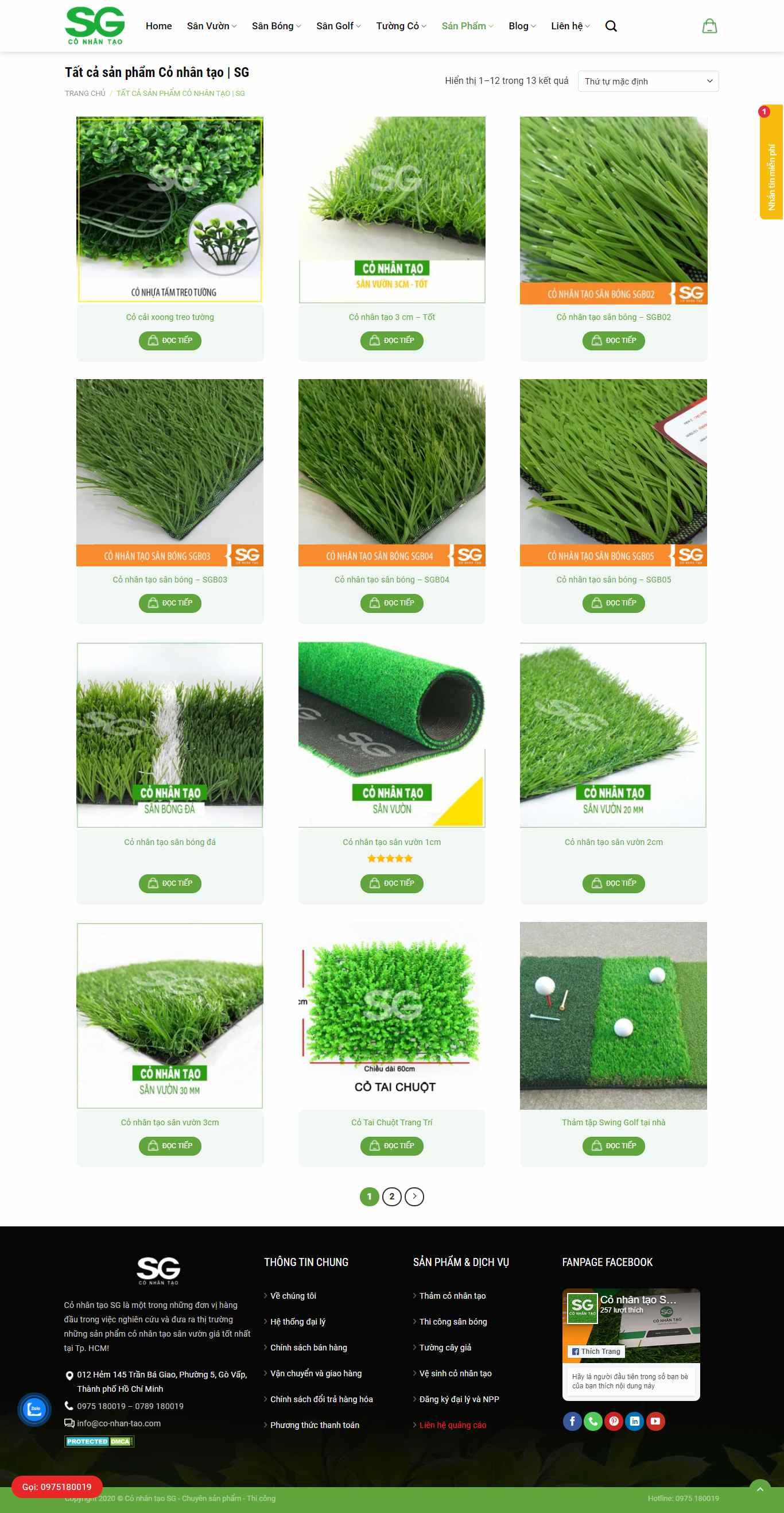 Thiết kế Website web thảm nhân tạo - co-nhan-taocom