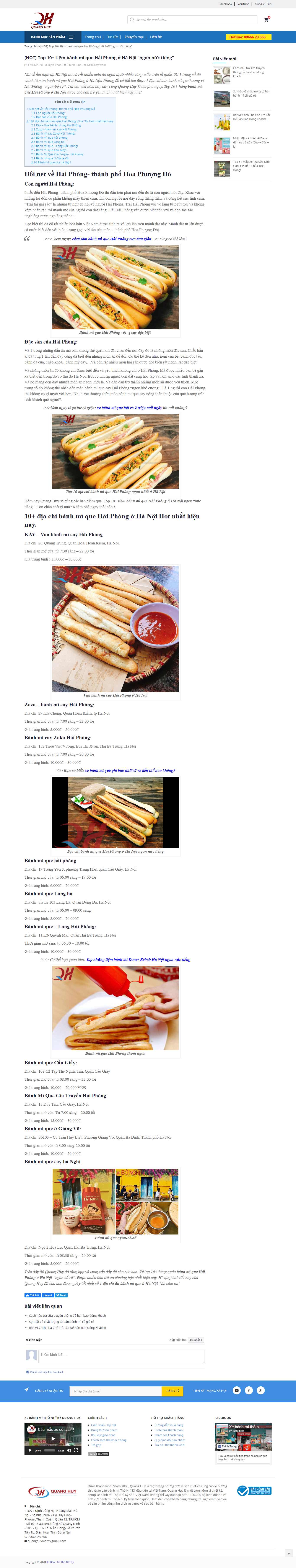Thiết kế Website web bánh mì que - xebanhmithonhikyvn