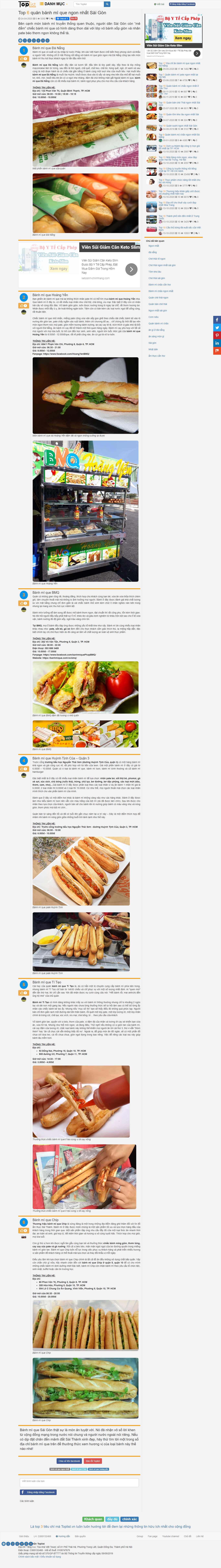 Thiết kế Website web bánh mì que - toplistvn