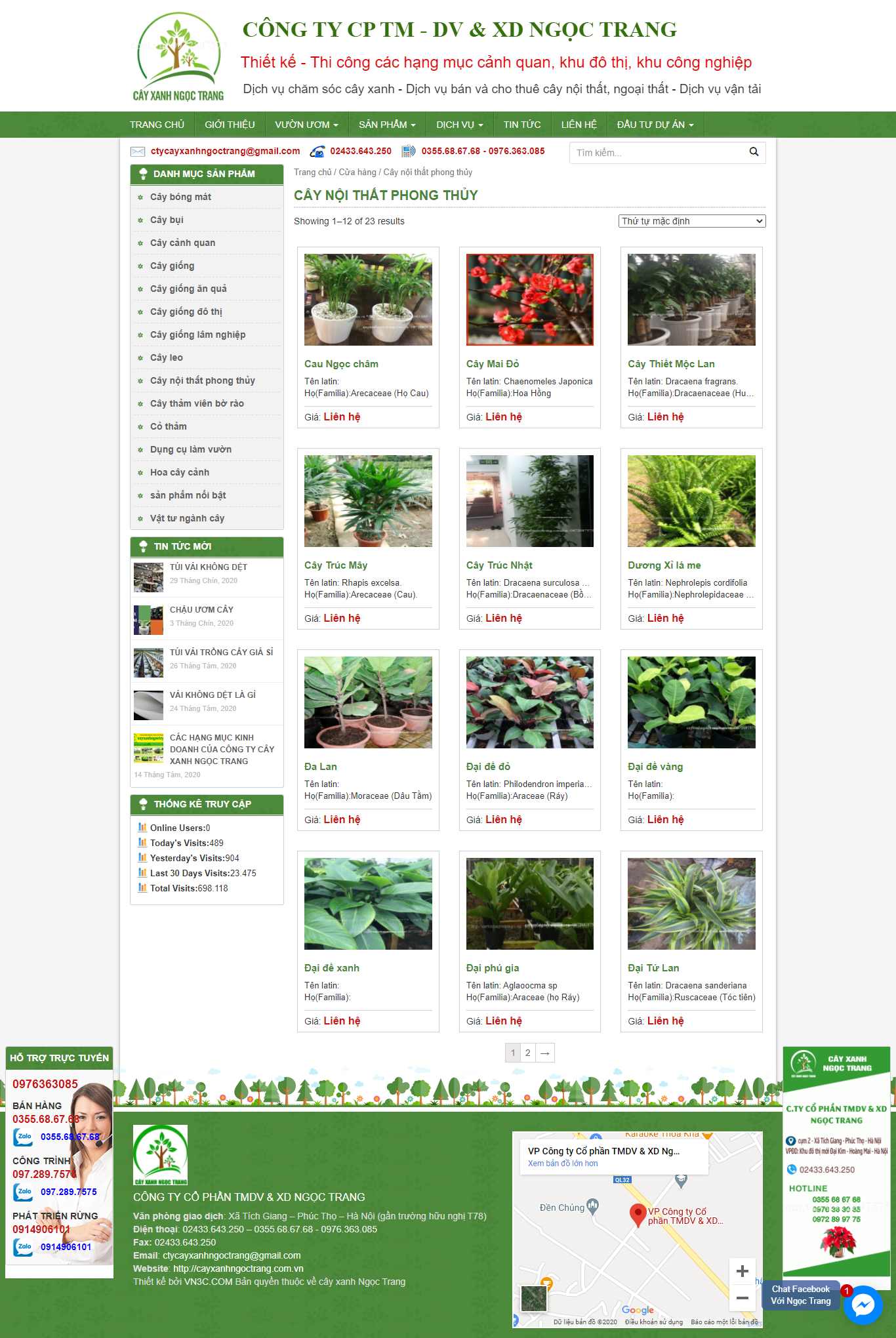 Thiết kế Website web đại lý - nhà phân phối - cayxanhngoctrangcomvn