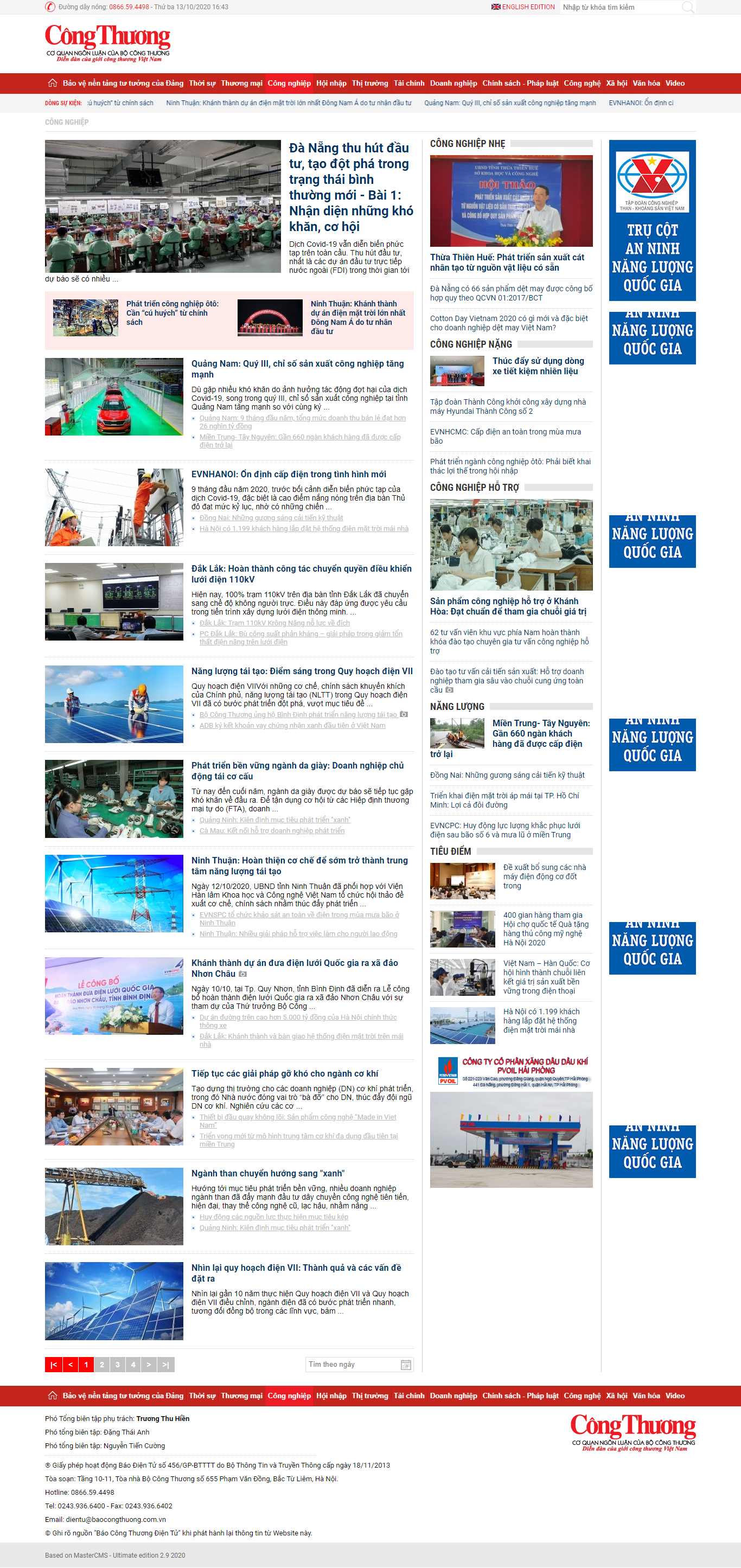 Thiết kế Website web công nghiệp - congthuongvn