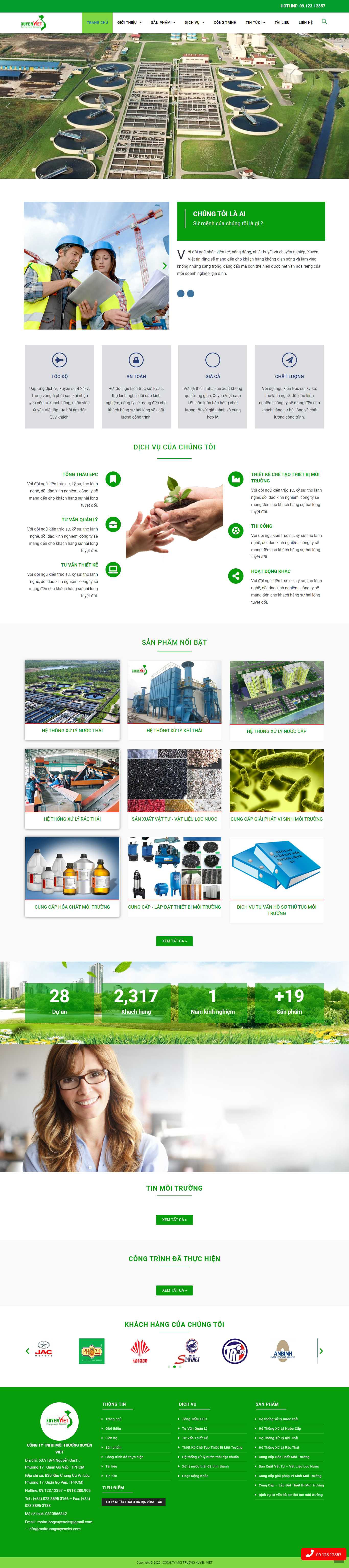 Thiết kế Website web công ty môi trường - congtymoitruongcom