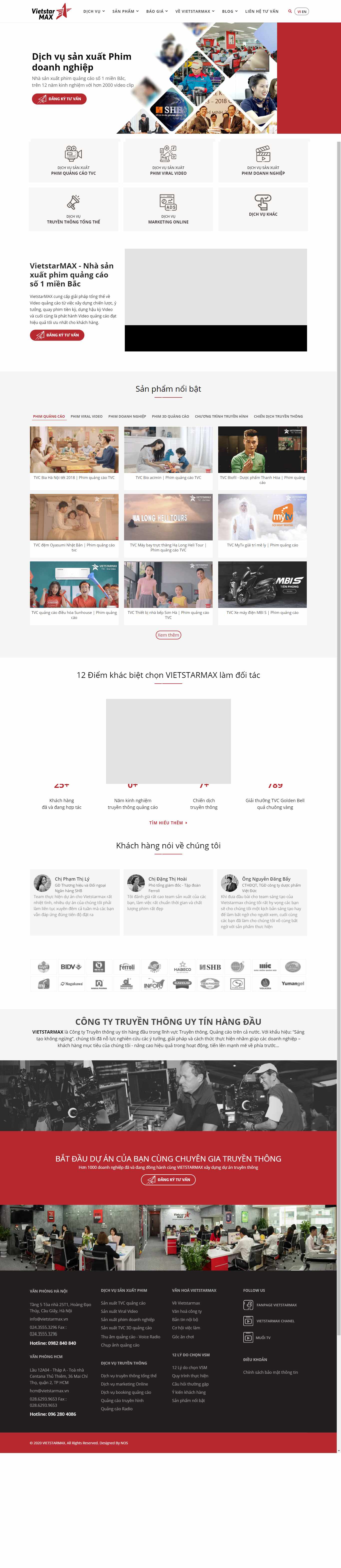 Thiết kế Website web công ty truyền thông - wwwvinacominvn